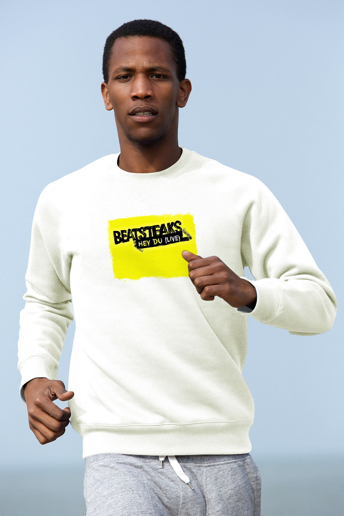 Beatsteaks Baskılı Unisex Beyaz Sweatshirt