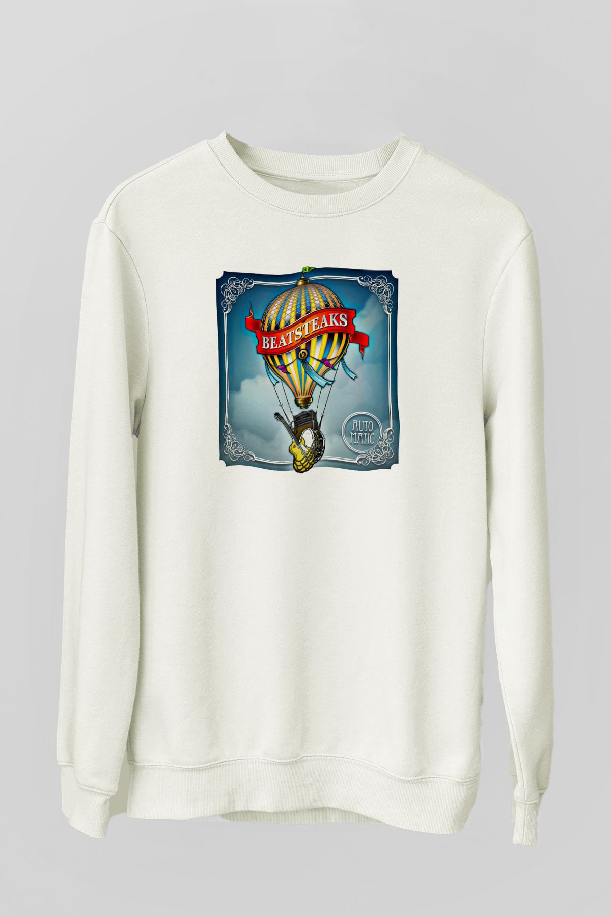 Beatsteaks Baskılı Unisex Beyaz Sweatshirt
