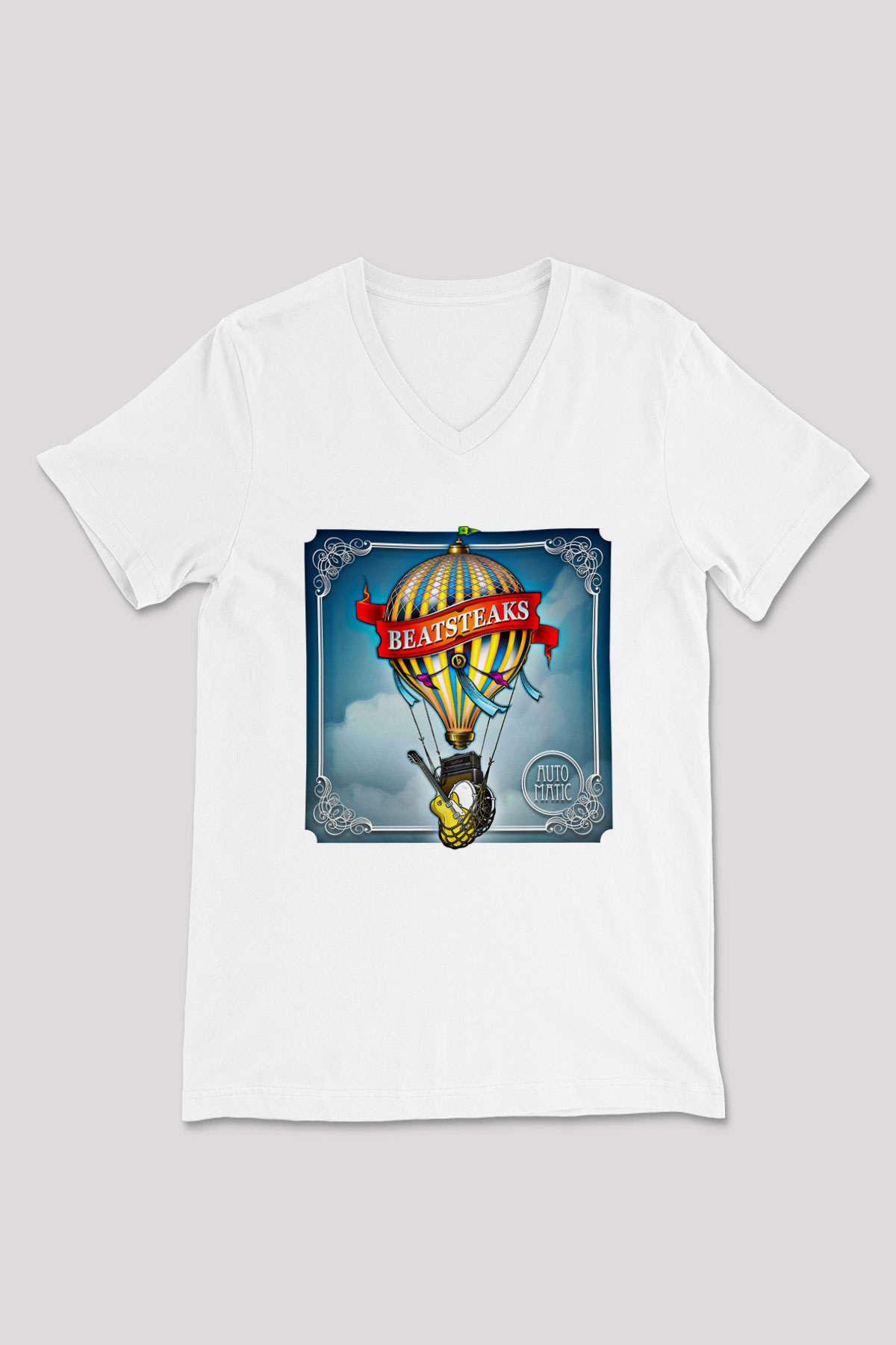 Beatsteaks Baskılı Unisex Beyaz V Yaka Tişört