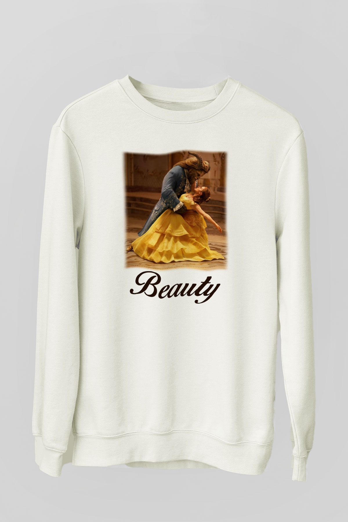 Beauty and the Beast Beyaz Unisex Sweatshirt