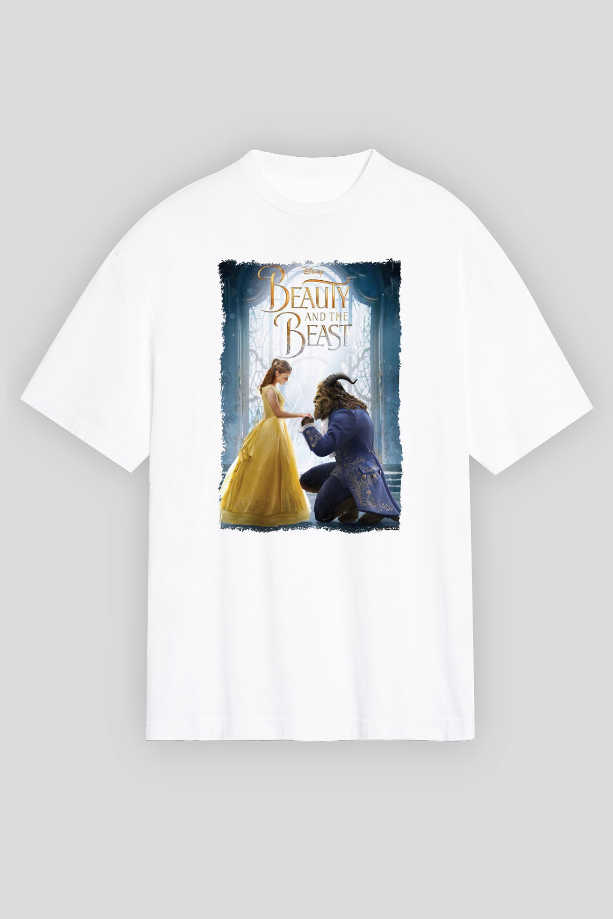 Beauty and the Beast Beyaz Unisex Tişört T-Shirt