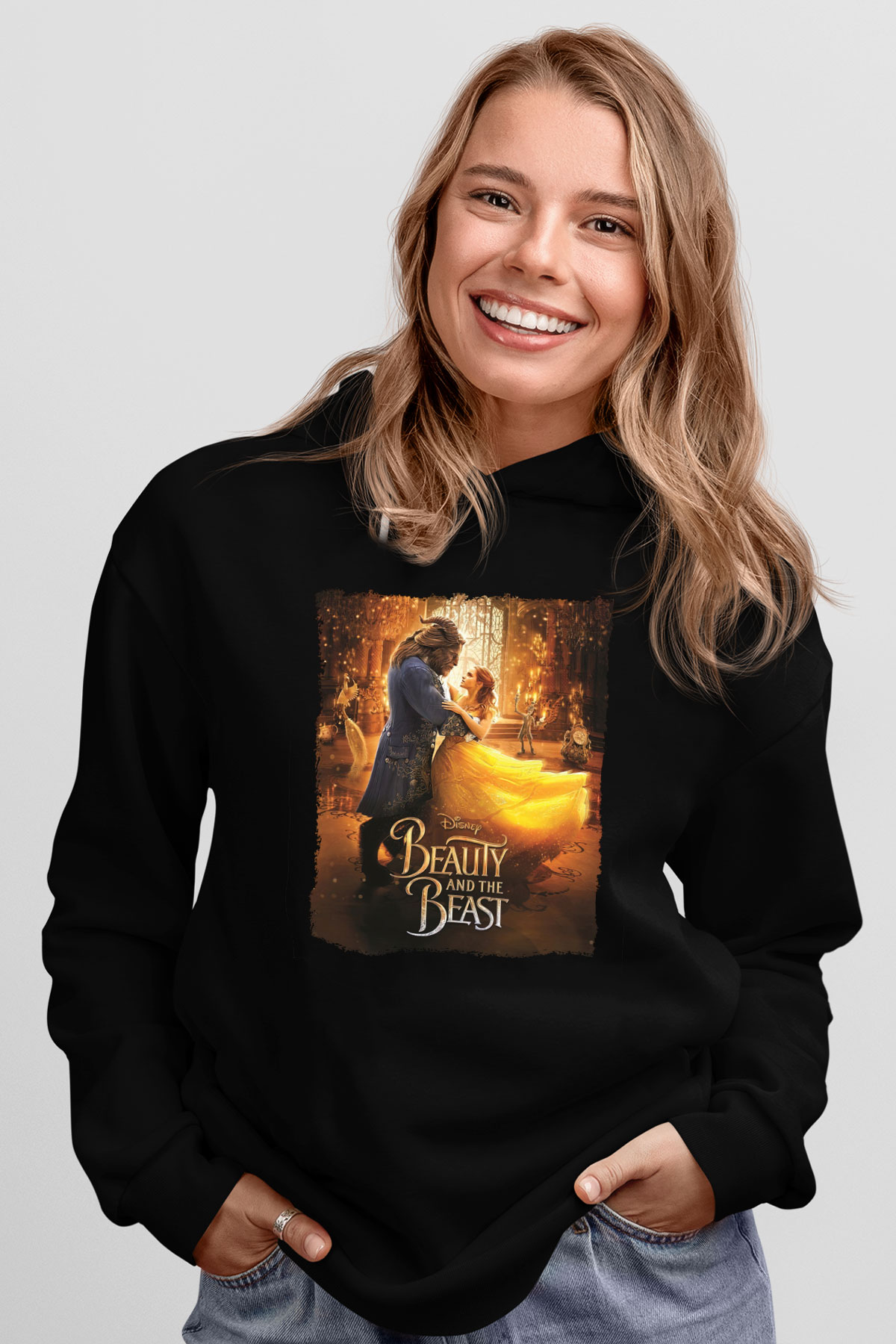 Beauty and the Beast Siyah Unisex Hoodie
