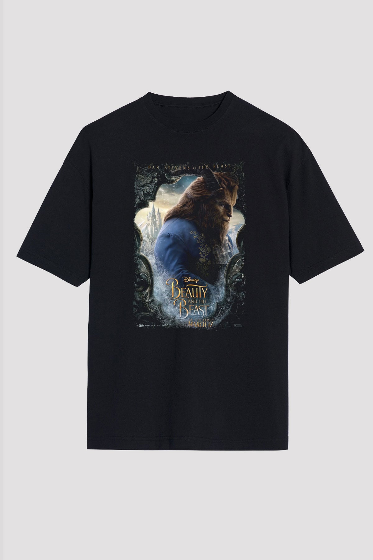 Beauty and the Beast Siyah Unisex Tişört T-Shirt