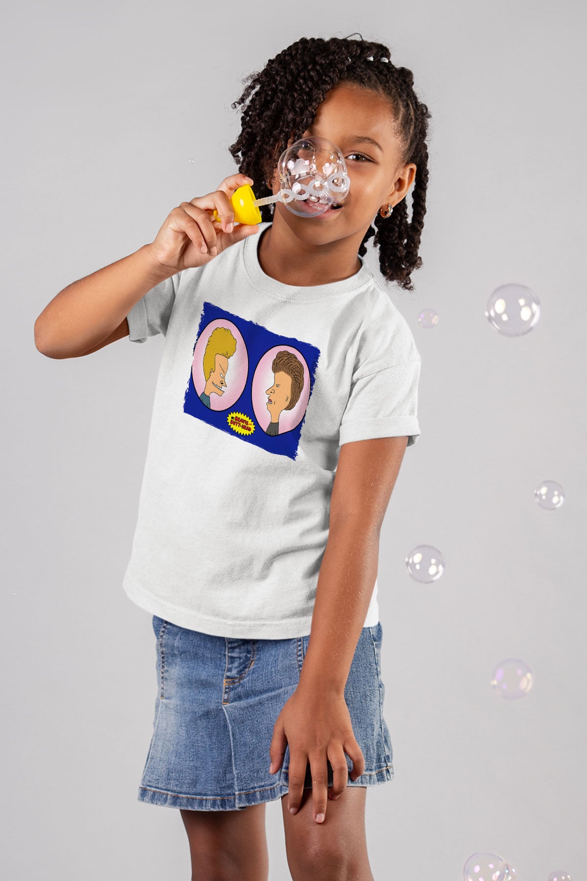 Beavis and Butt-head Beyaz Unisex Çocuk Tişört