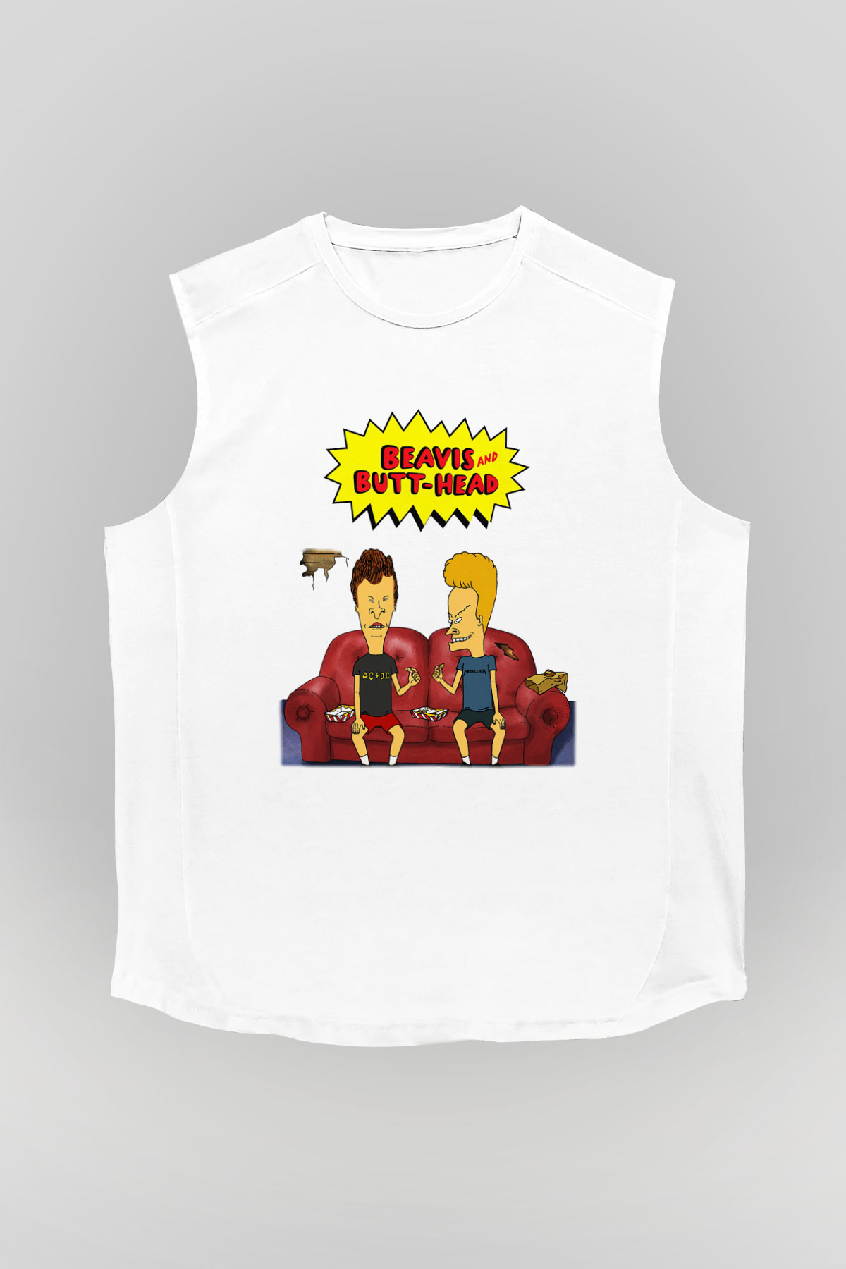 Beavis and Butt-head Beyaz Unisex Kolsuz Tişört