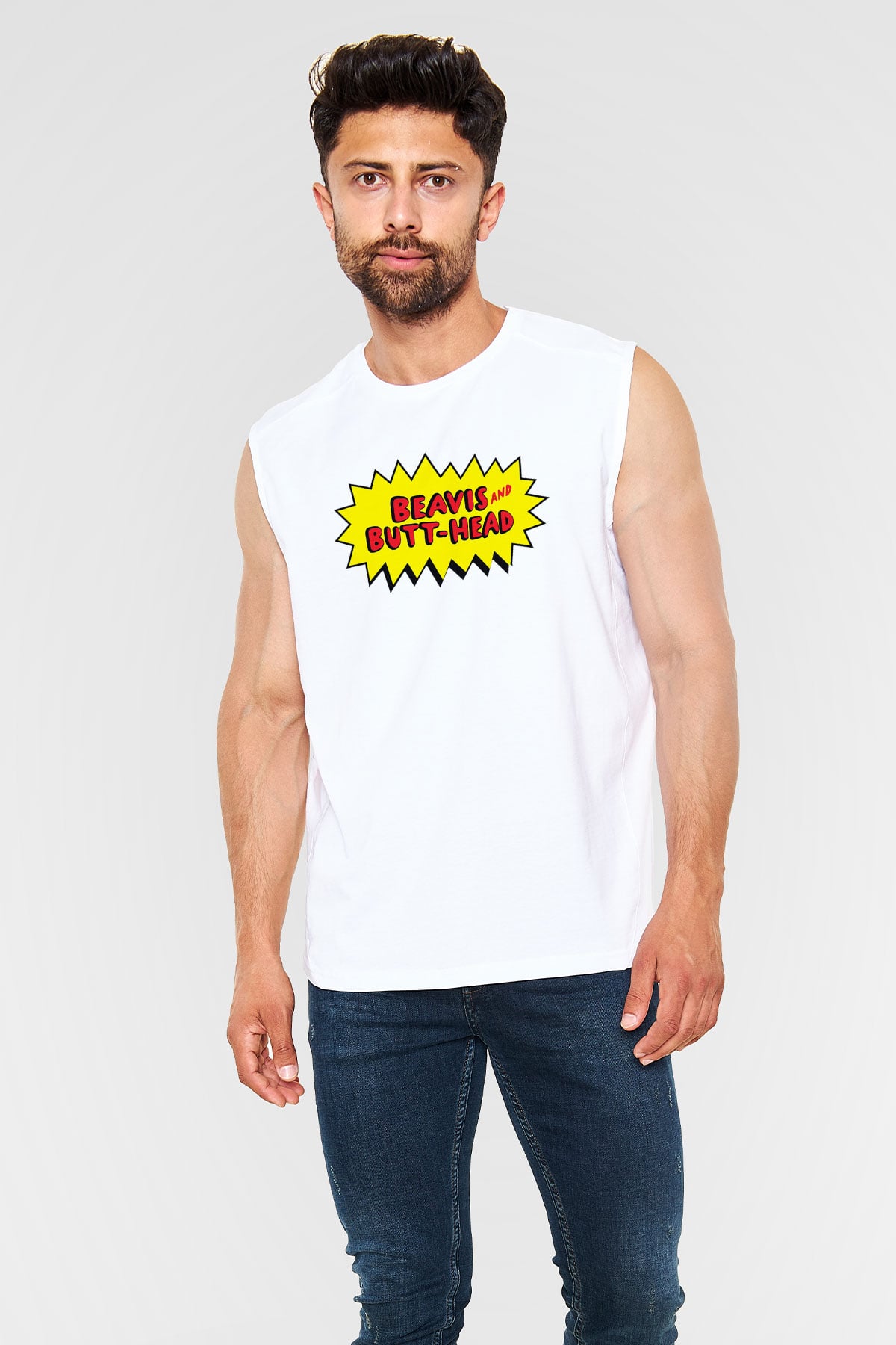 Beavis and Butt-head Beyaz Unisex Kolsuz Tişört