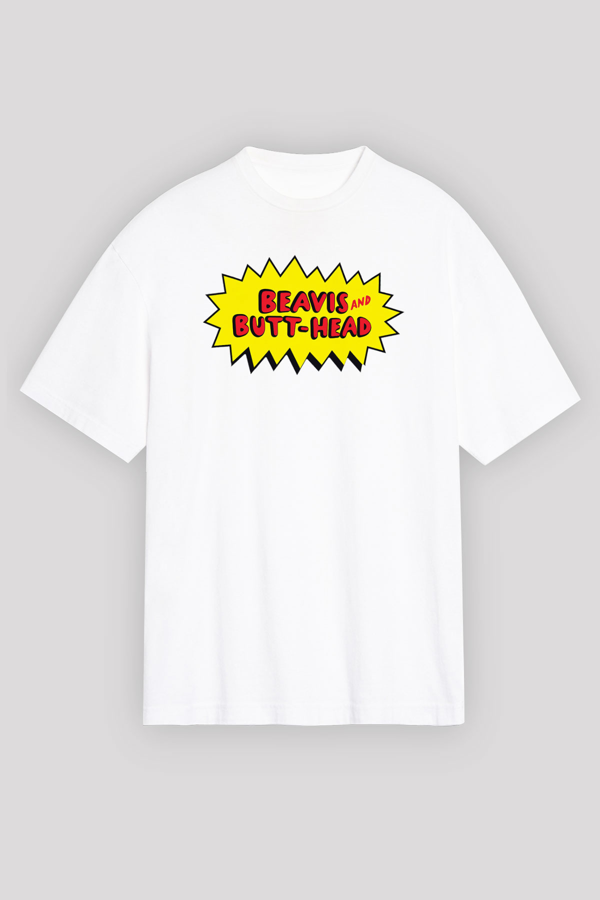 Beavis and Butt-head Beyaz Unisex Oversize Tişört T-Shirt