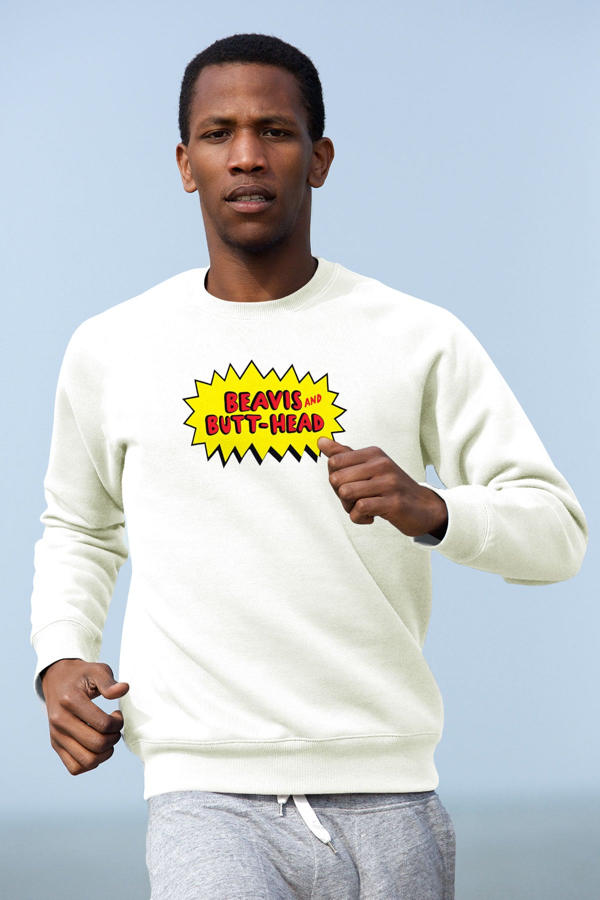 Beavis and Butt-head Beyaz Unisex Sweatshirt