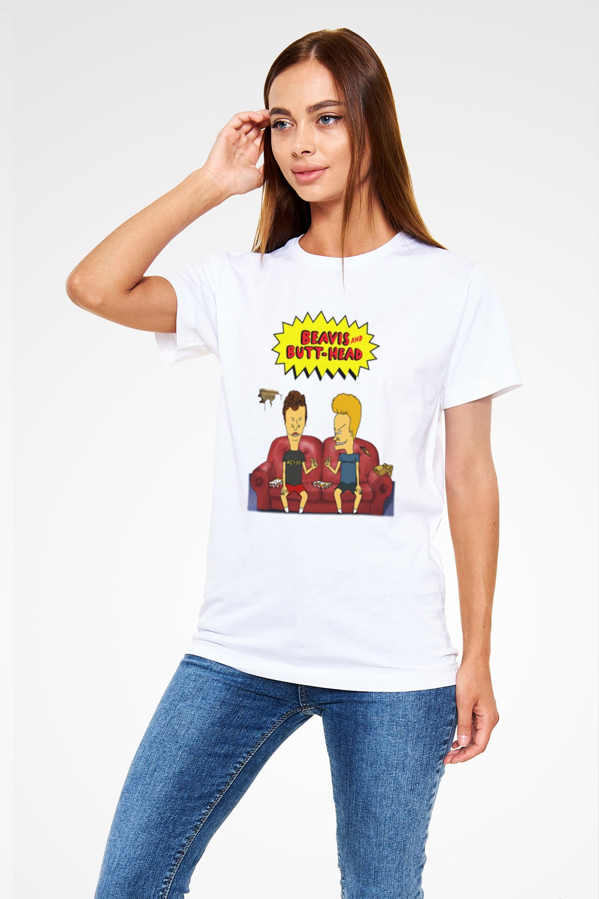 Beavis and Butt-head Beyaz Unisex Tişört T-Shirt