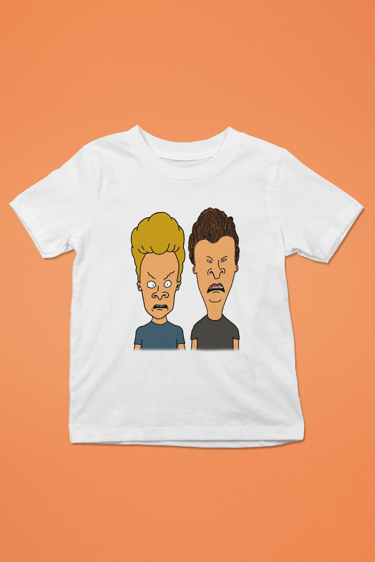 Beavis and Butthead Baskılı Beyaz Unisex Çocuk Tişört