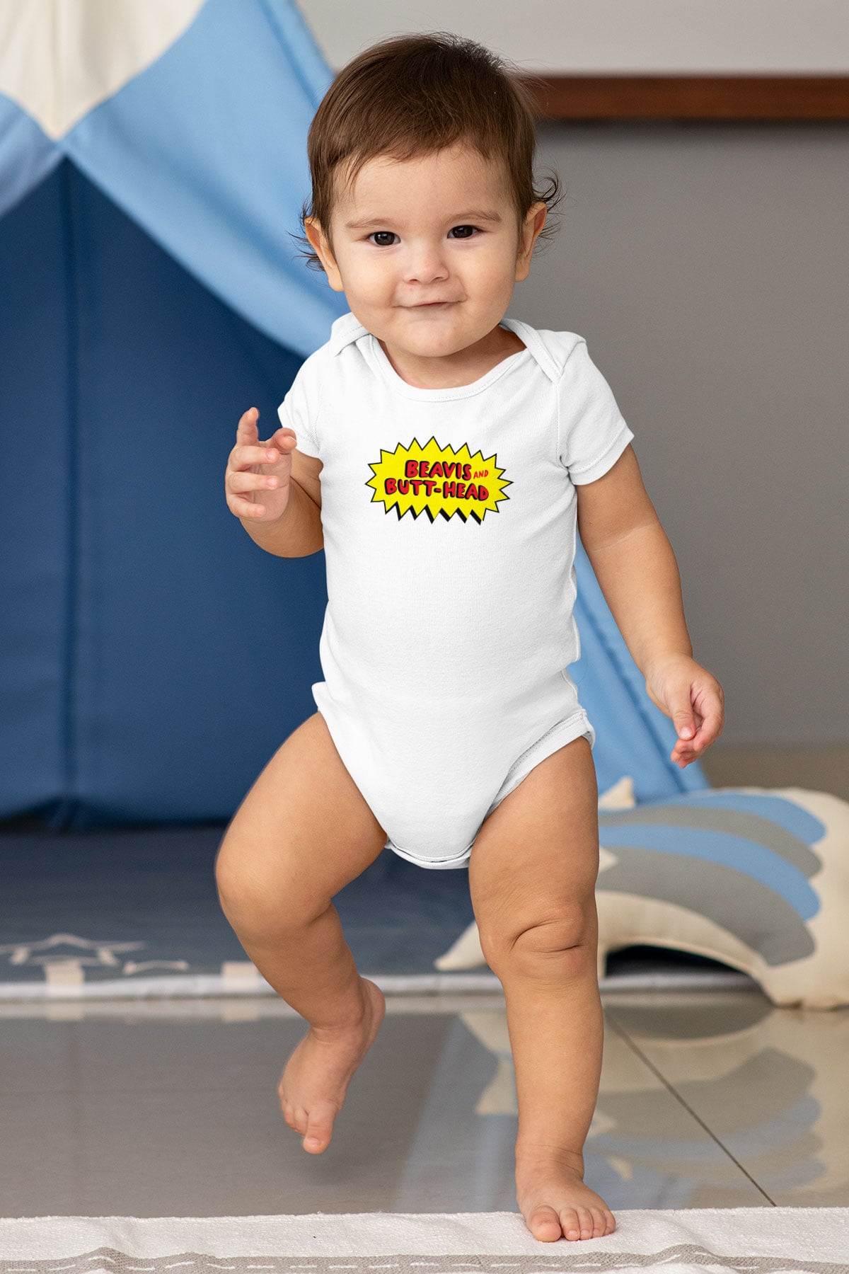 Beavis and Butthead Baskılı Beyaz Unisex Bebek Body - Zıbın