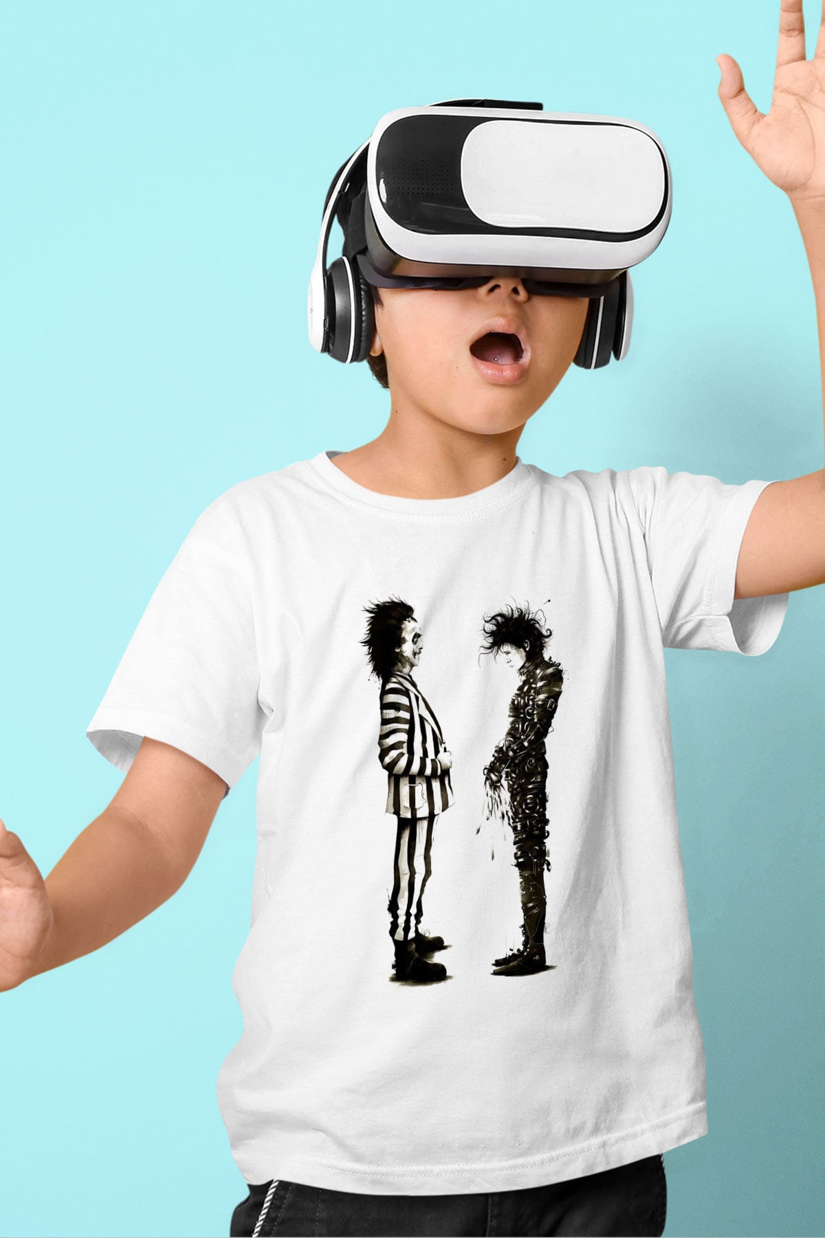Beetlejuice Beterböcek Baskılı Beyaz Unisex Çocuk Tişört