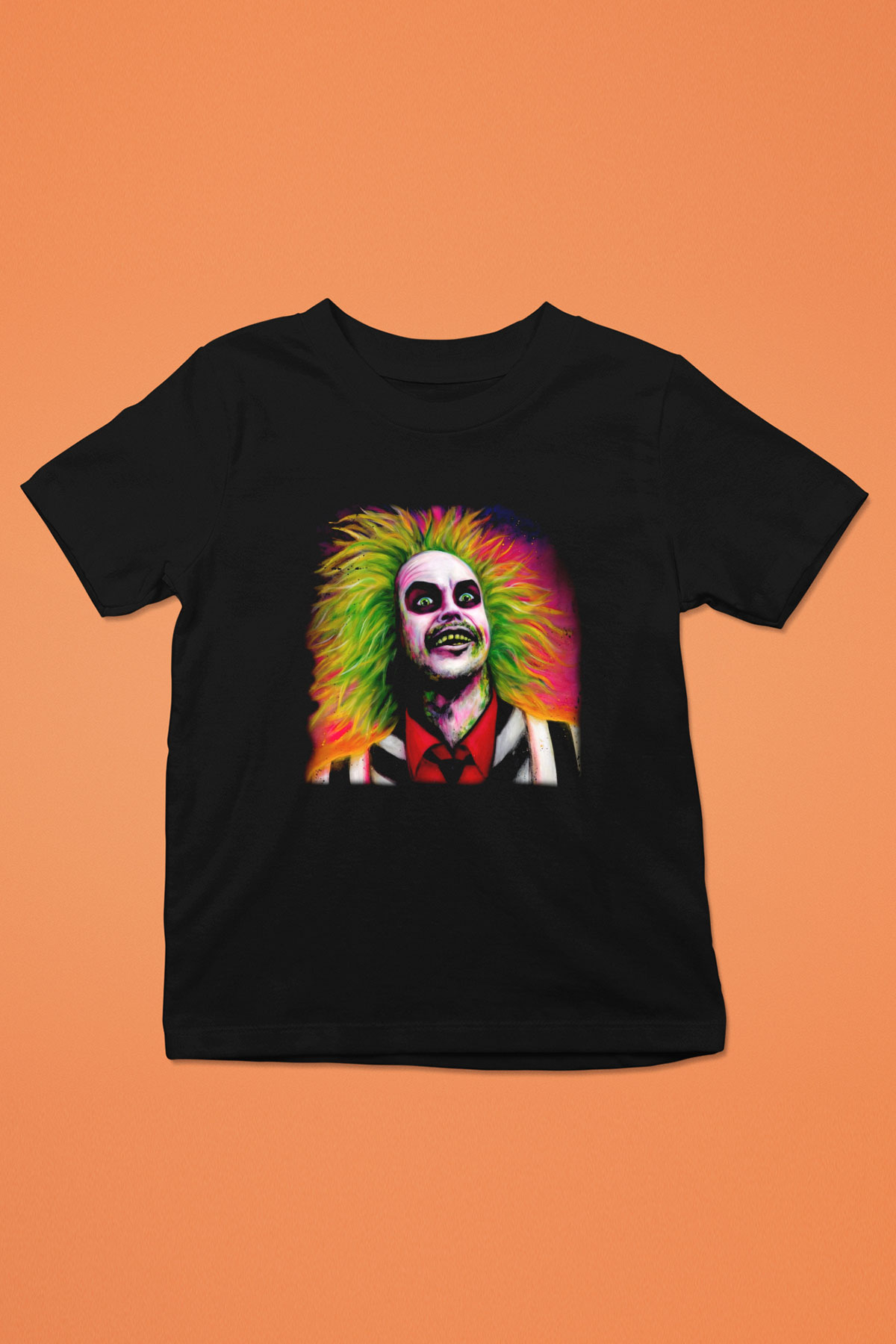 Beetlejuice Beterböcek Baskılı Siyah Unisex Çocuk Tişört