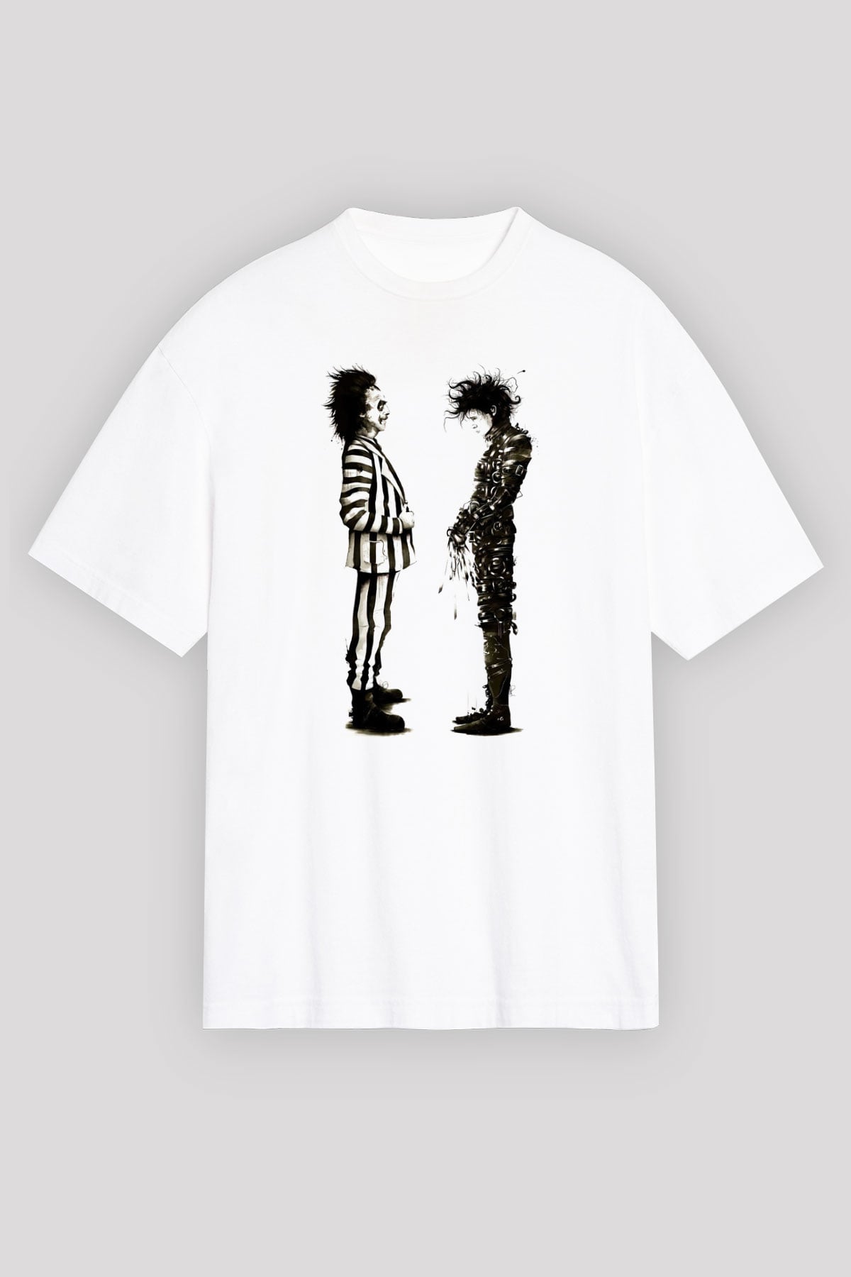 Beetlejuice Beterböcek Beyaz Unisex Oversize Tişört