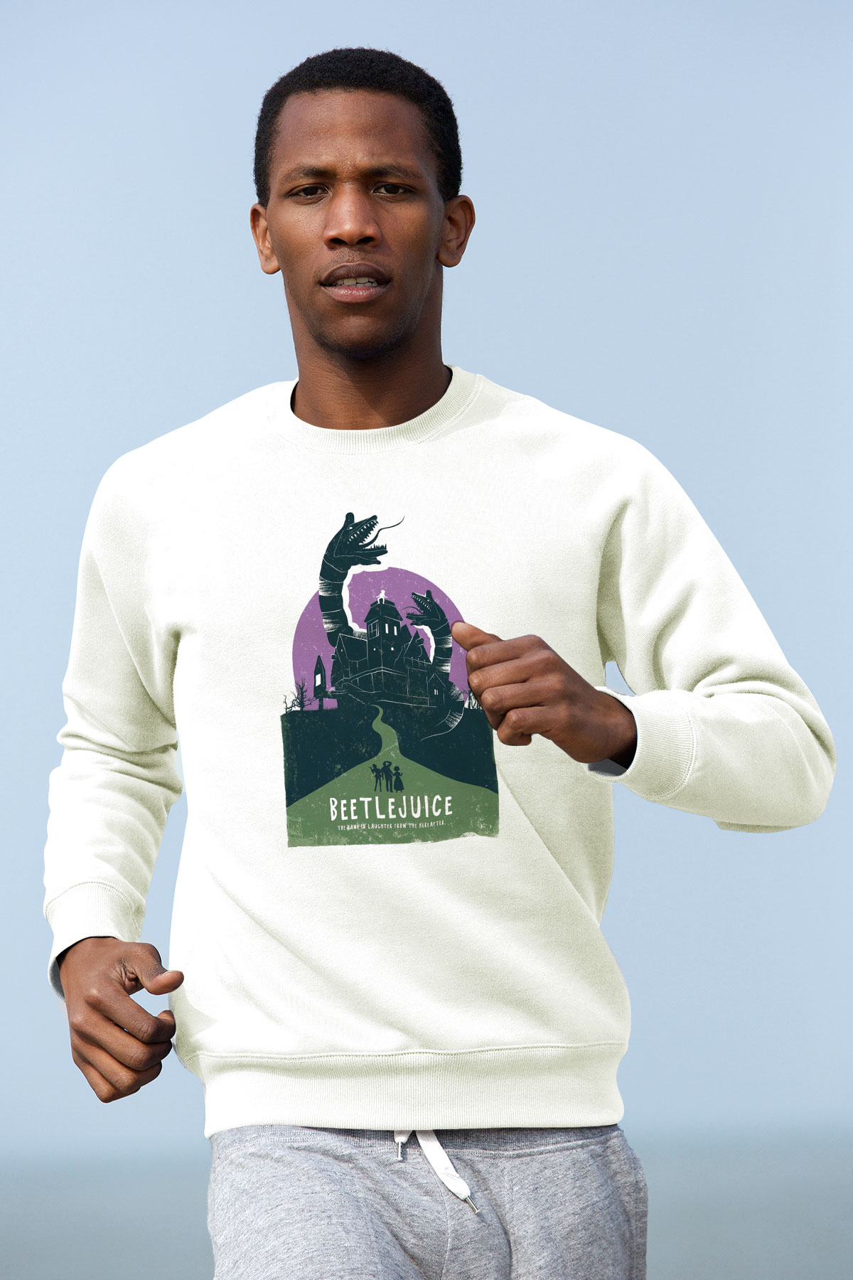 Beetlejuice Beterböcek Beyaz Unisex Sweatshirt