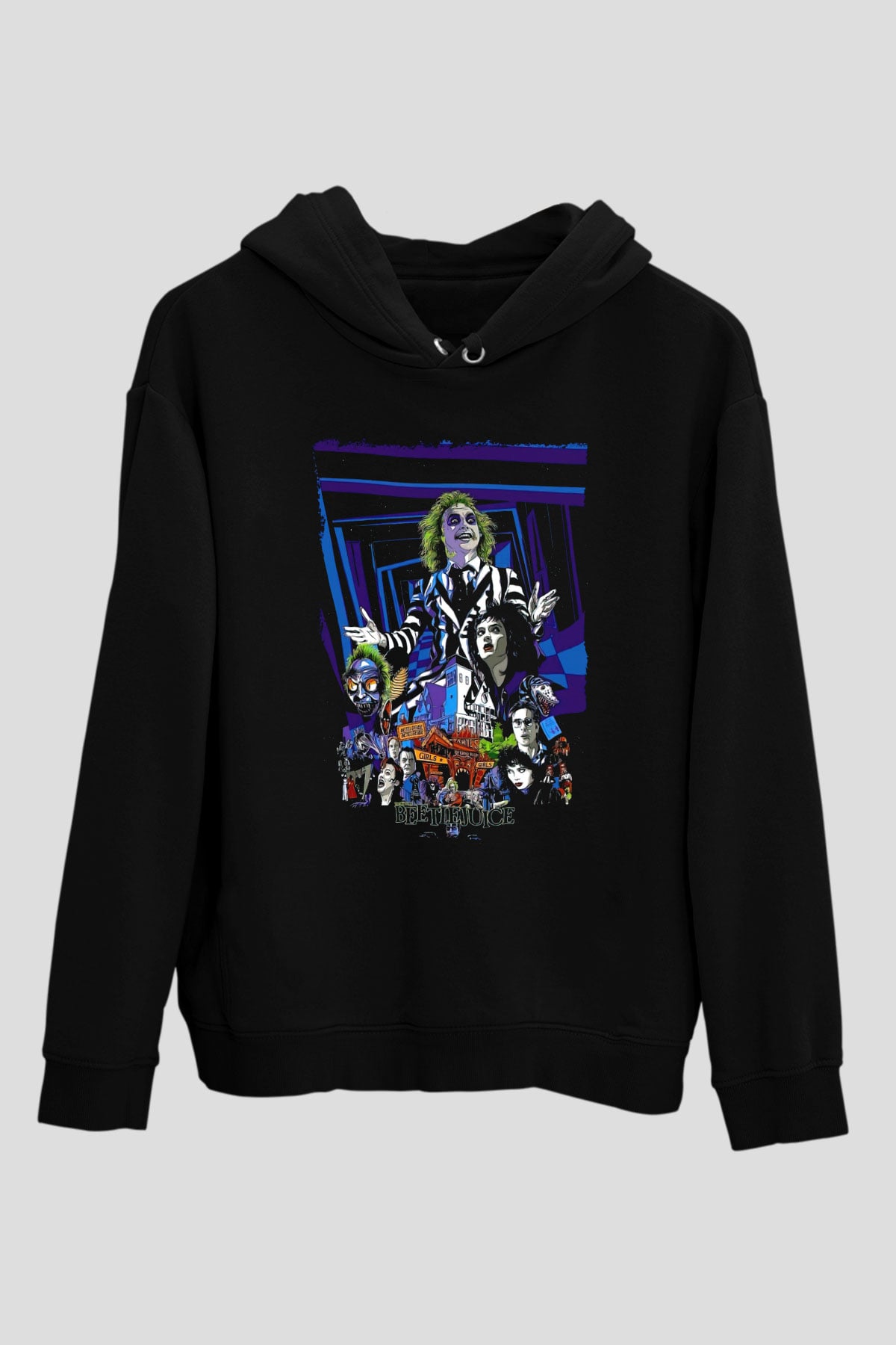Beetlejuice Beterböcek Siyah Unisex Hoodie