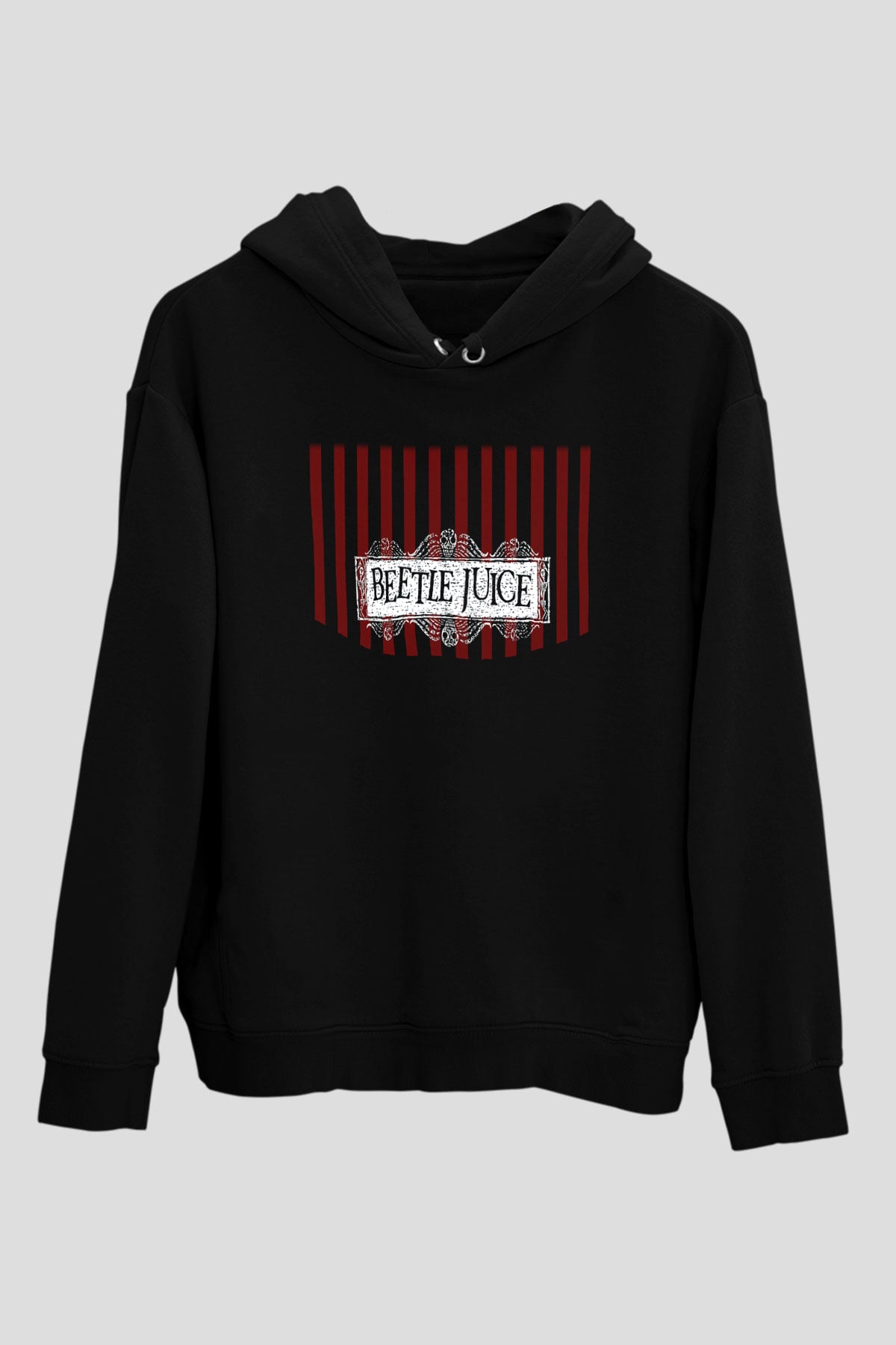 Beetlejuice Beterböcek Siyah Unisex Kapüşonlu Sweatshirt