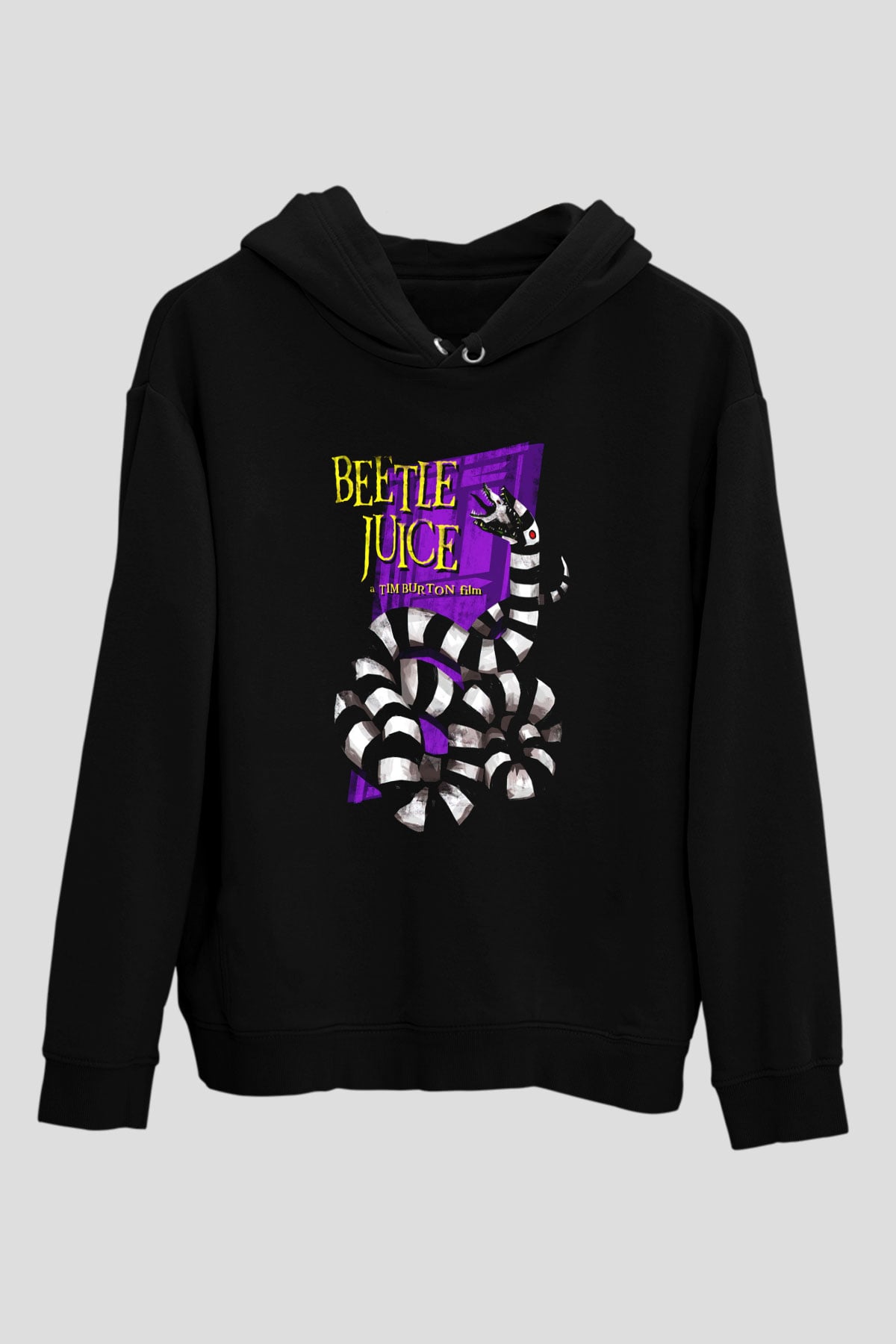 Beetlejuice Beterböcek Siyah Unisex Kapüşonlu Sweatshirt