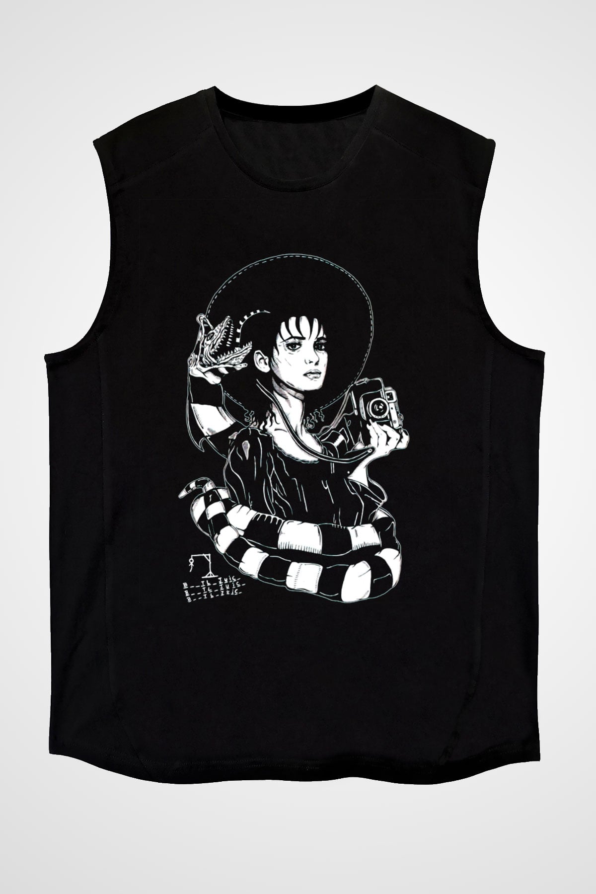 Beetlejuice Beterböcek Siyah Unisex Kolsuz Tişört