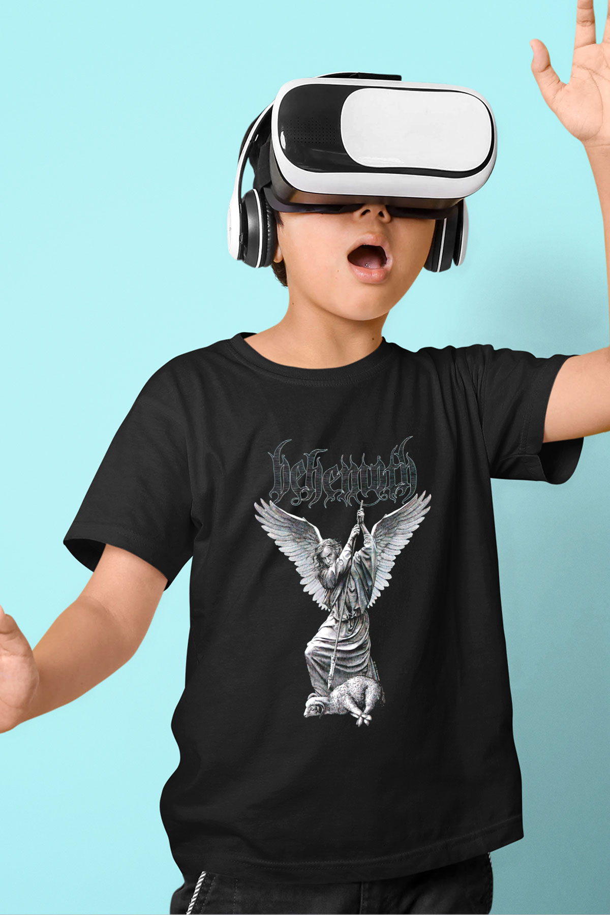 Behemoth Baskılı Siyah Unisex Çocuk Tişört