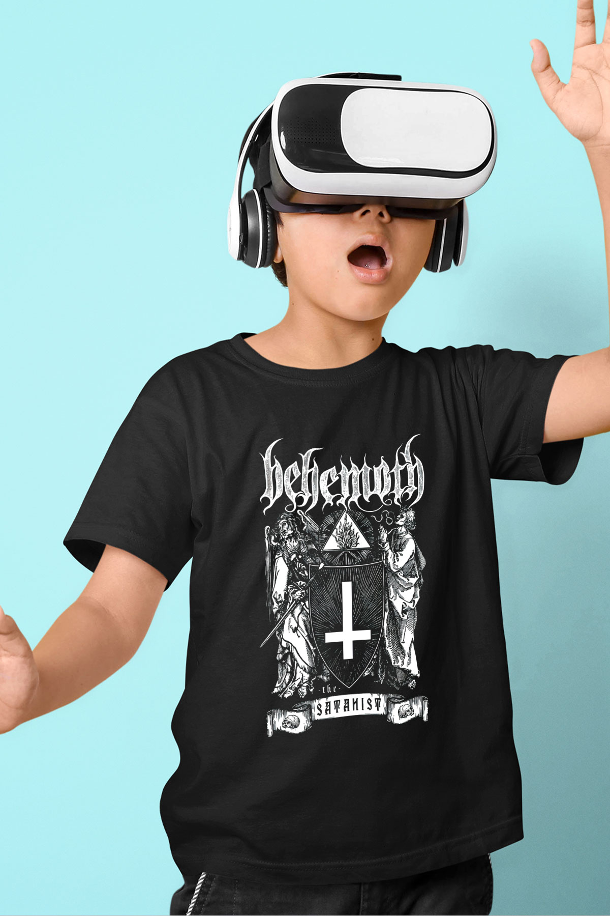 Behemoth Baskılı Siyah Unisex Çocuk Tişört