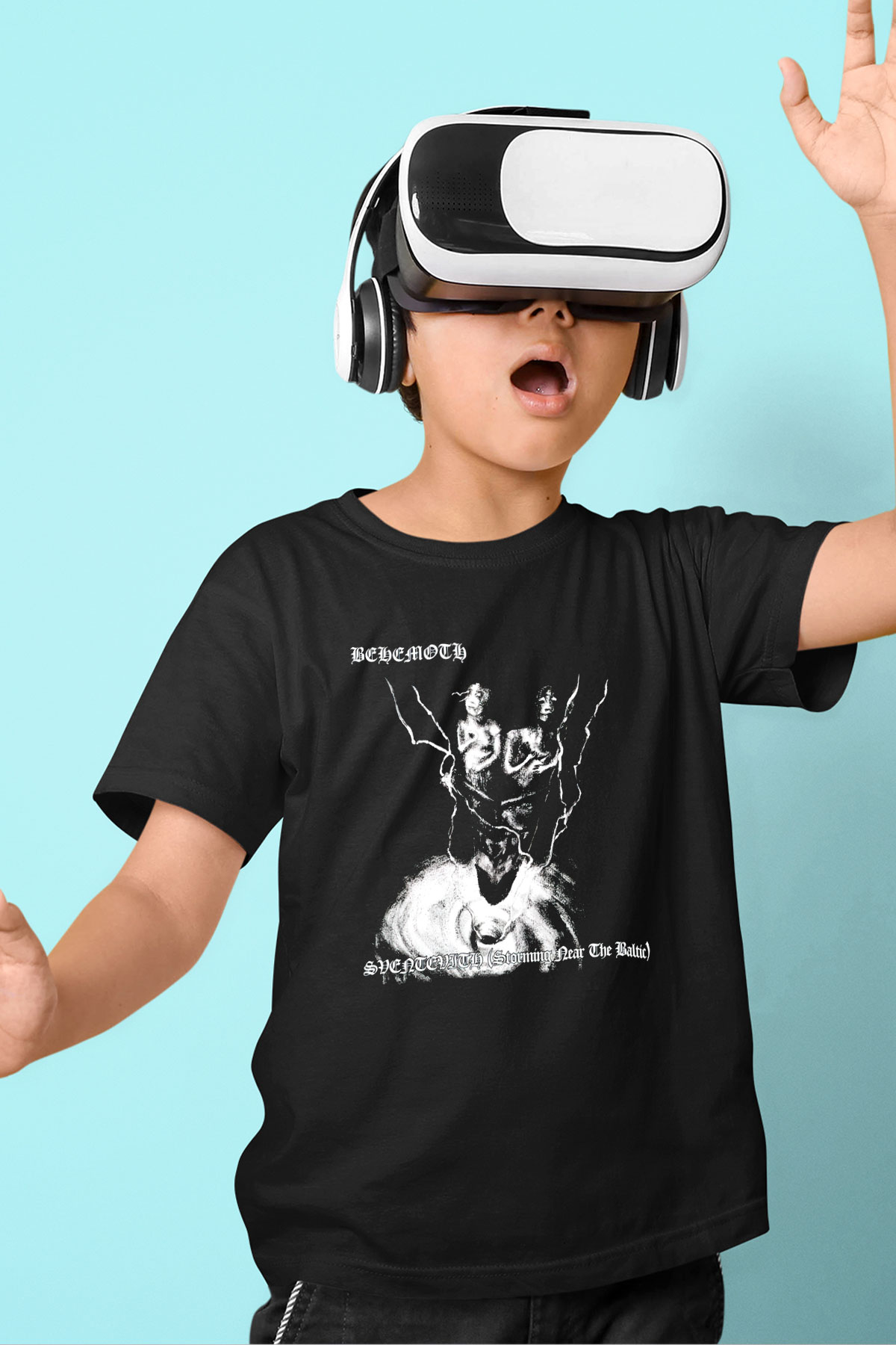 Behemoth Baskılı Siyah Unisex Çocuk Tişört