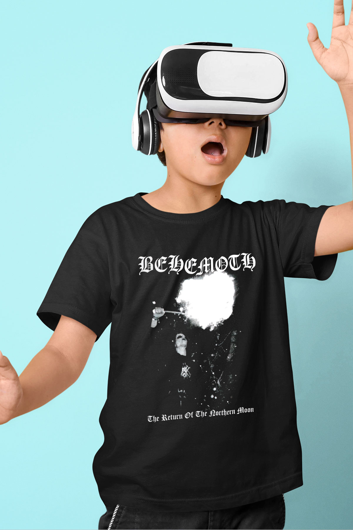 Behemoth Baskılı Siyah Unisex Çocuk Tişört