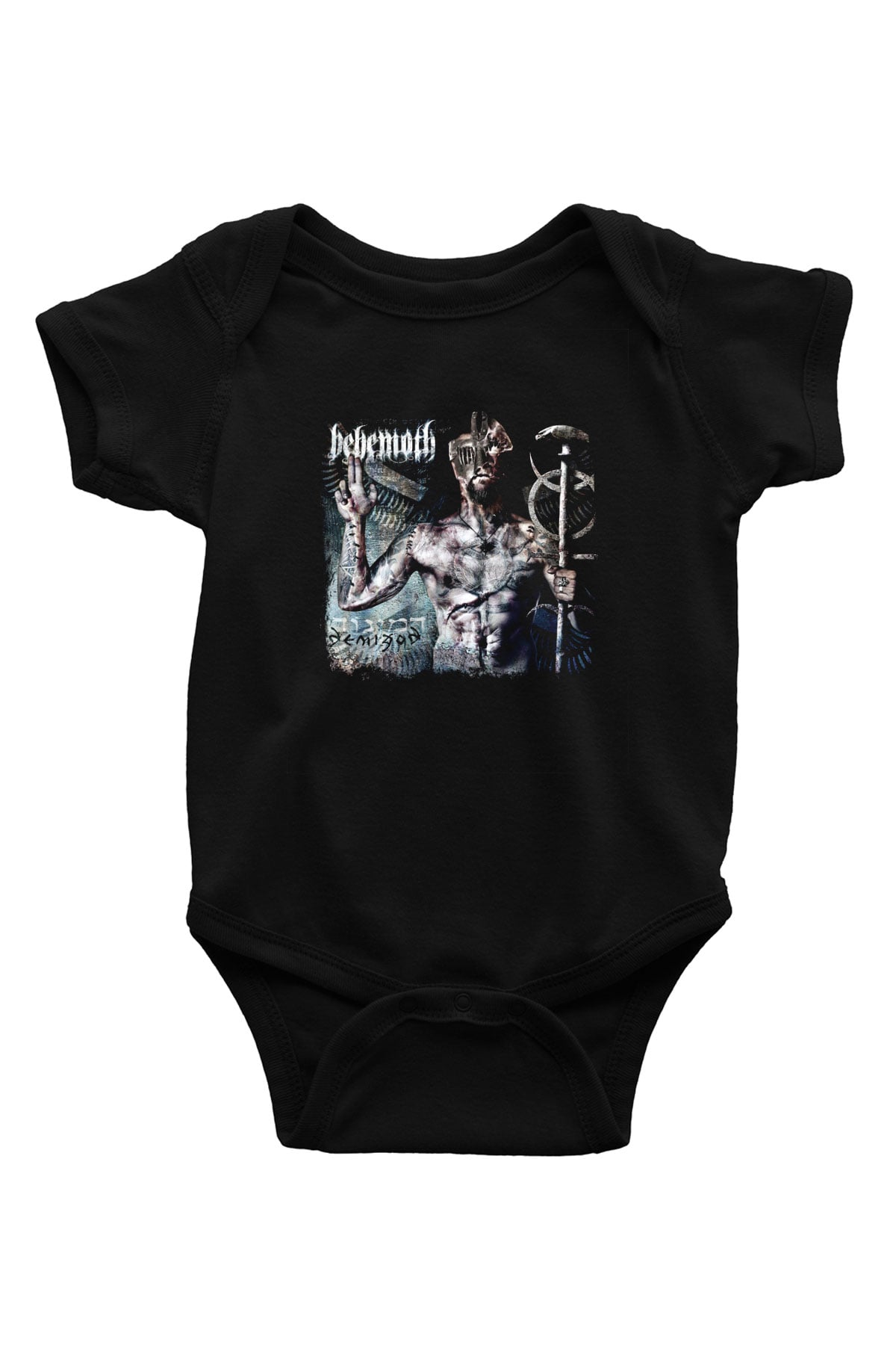 Behemoth Baskılı Unisex Siyah Bebek Body - Zıbın
