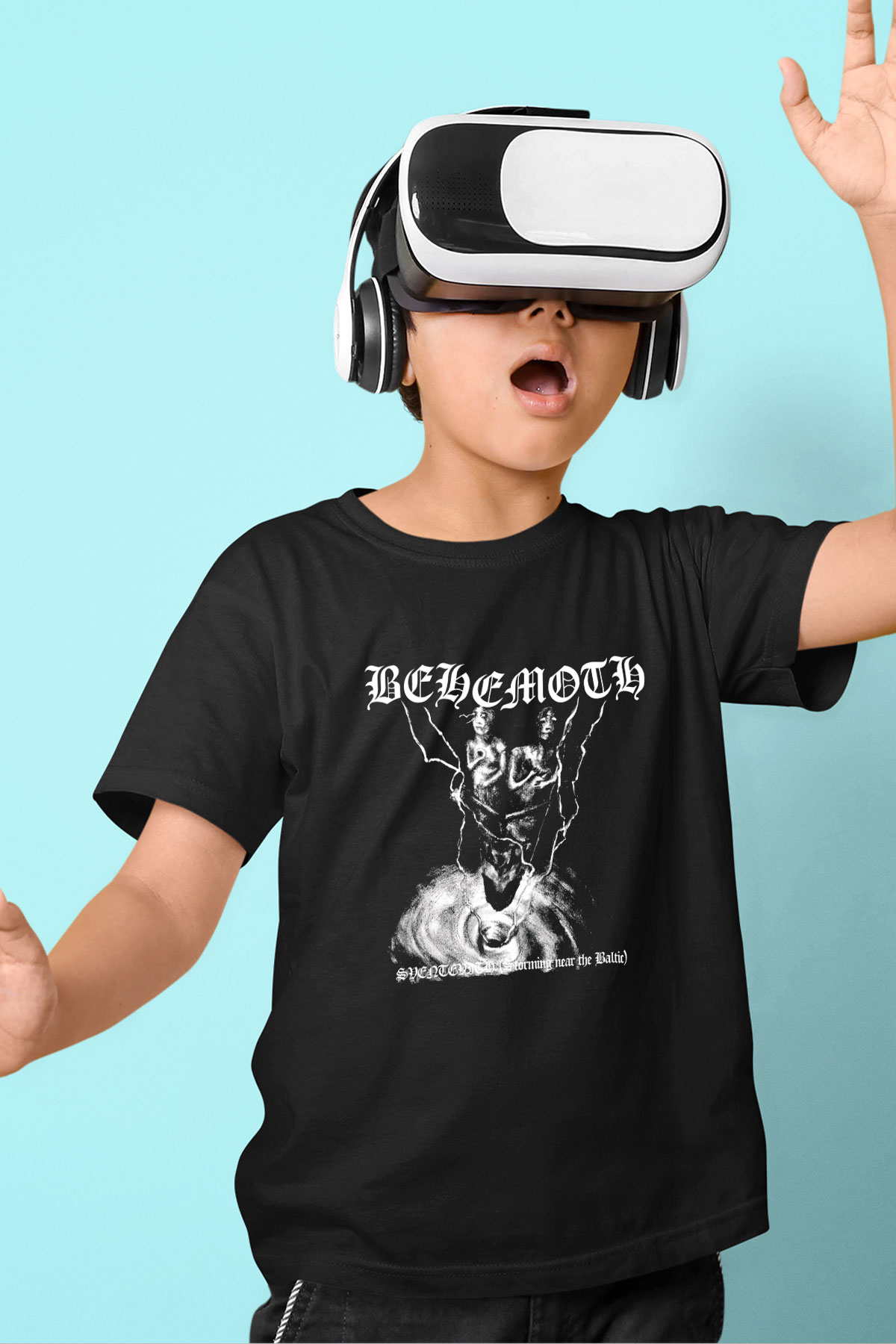 Behemoth Baskılı Unisex Siyah Çocuk Tişört