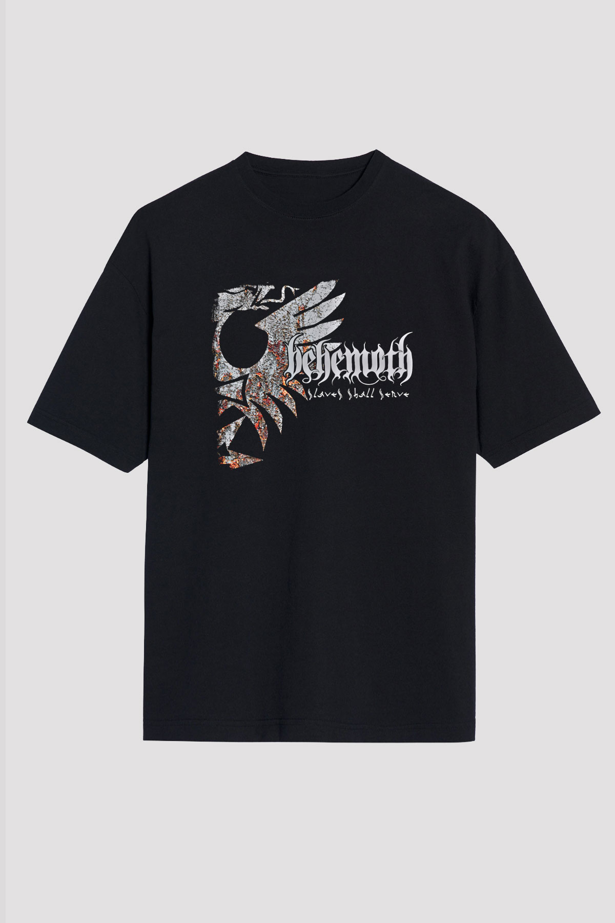 Behemoth Baskılı Unisex Siyah Oversize Tişört