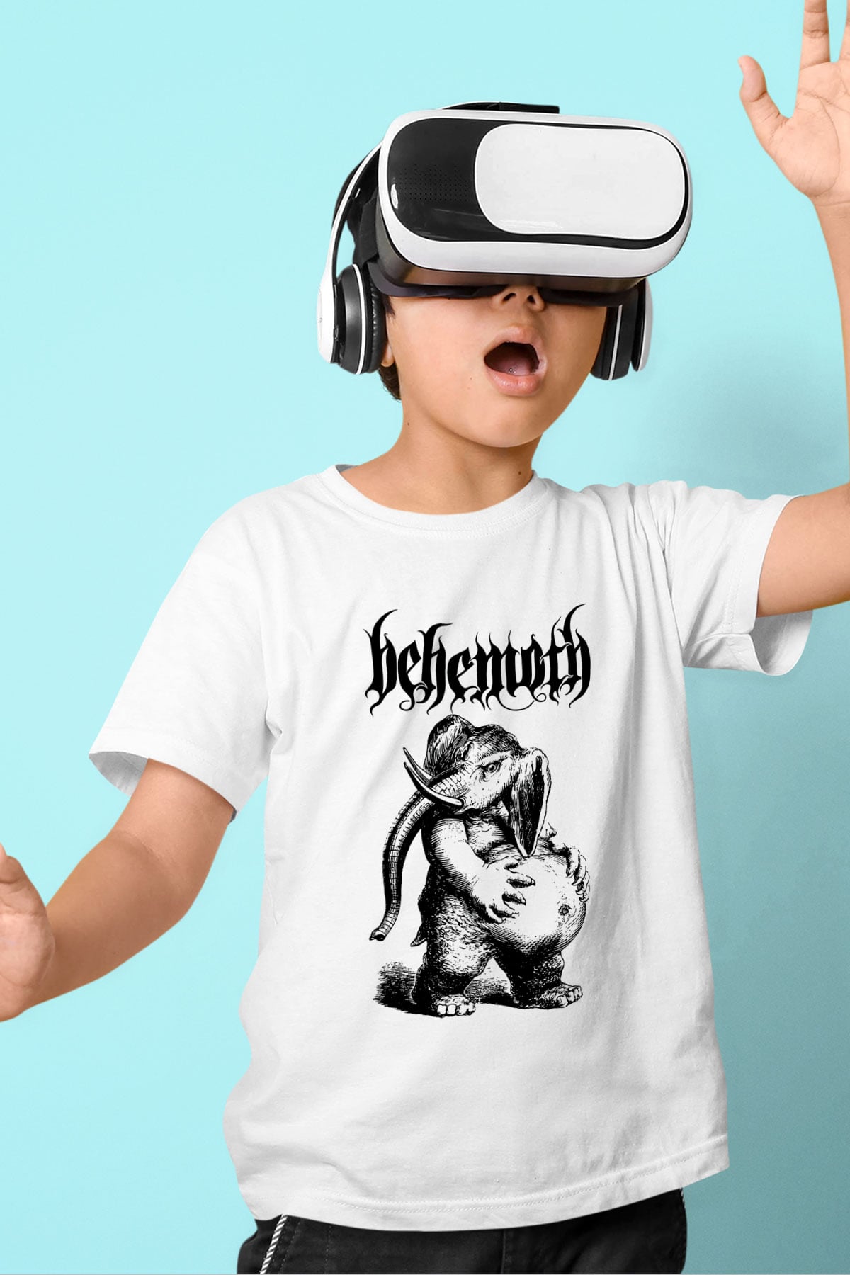 Behemoth Beyaz Unisex Çocuk Tişört