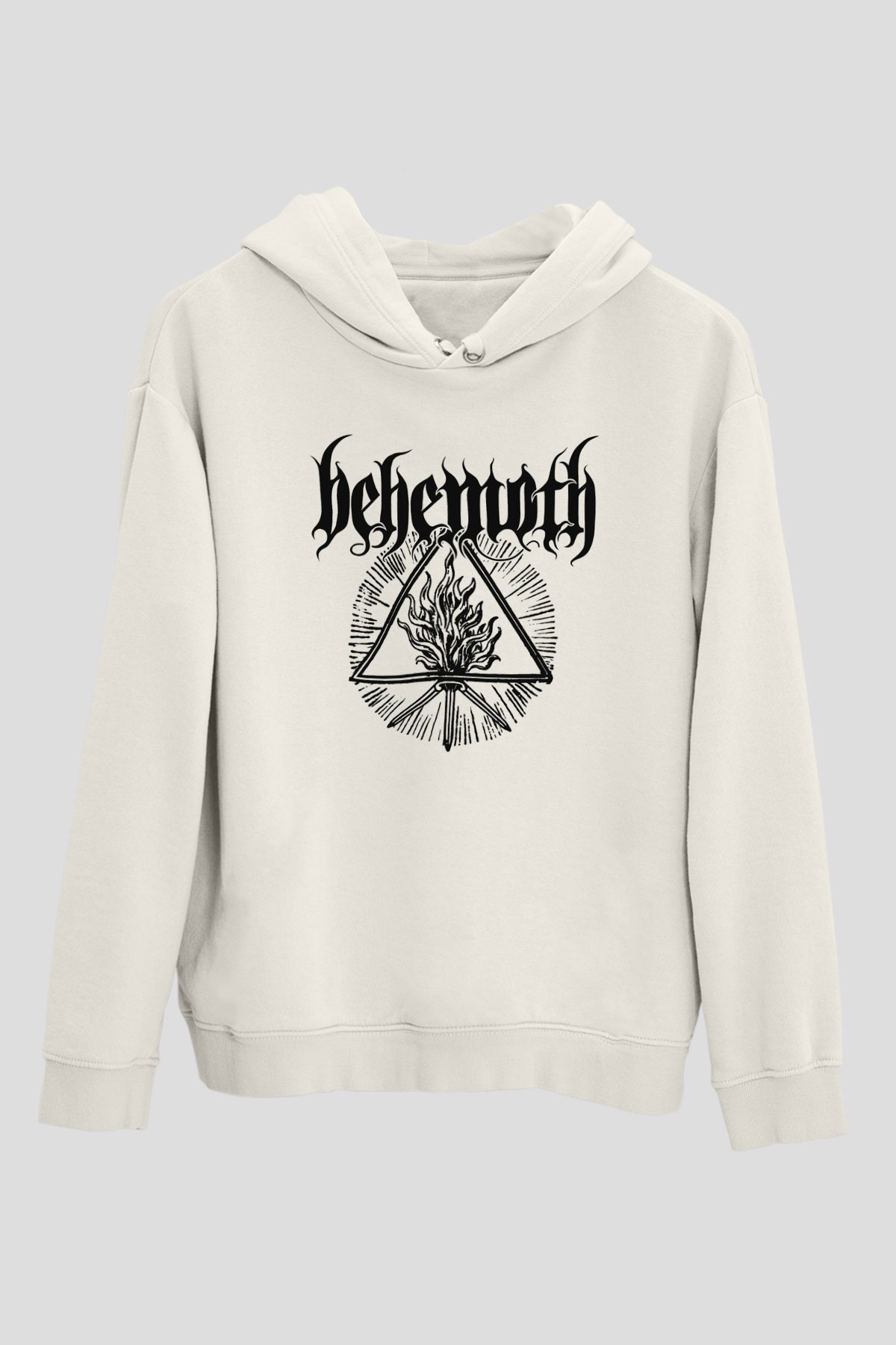 Behemoth Beyaz Unisex Kapşonlu Sweatshirt
