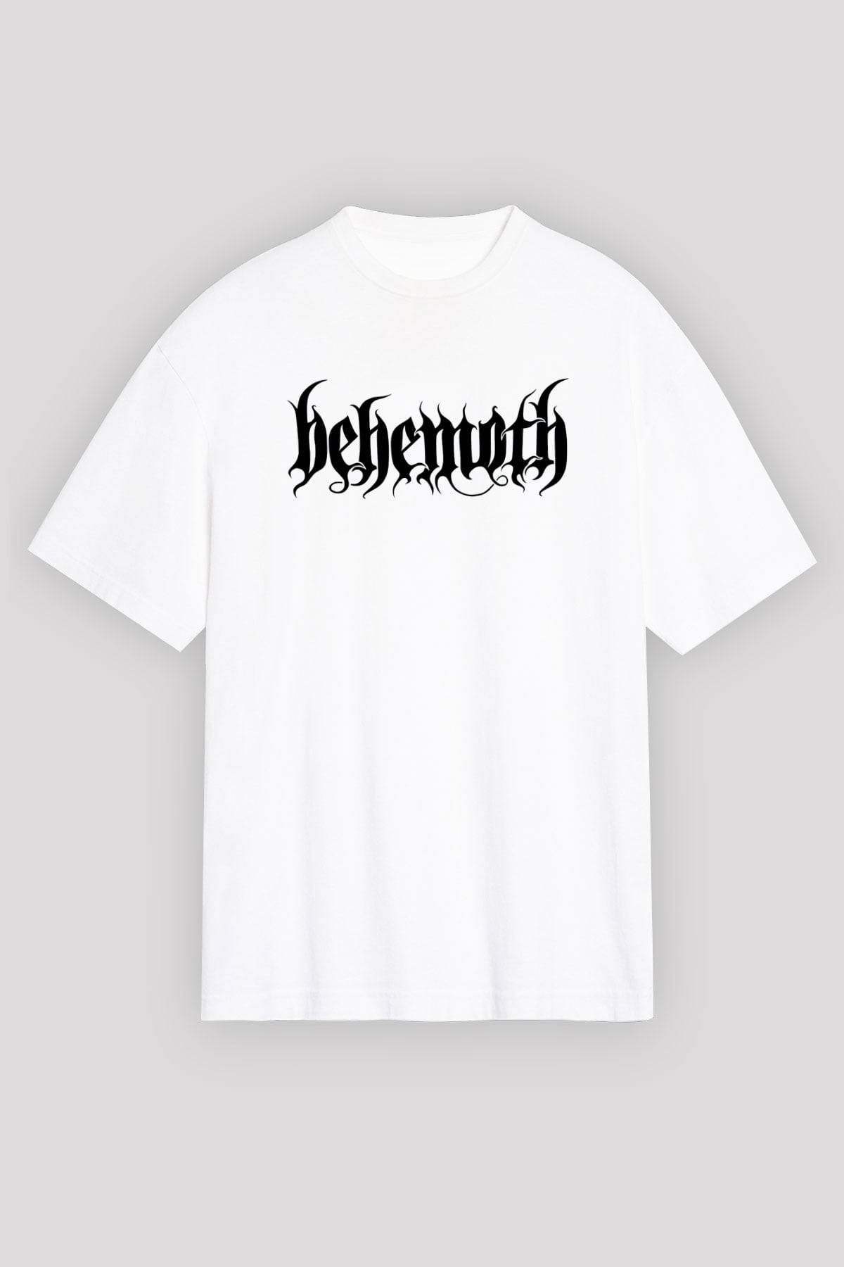 Behemoth Beyaz Unisex Oversize Tişört T-Shirt