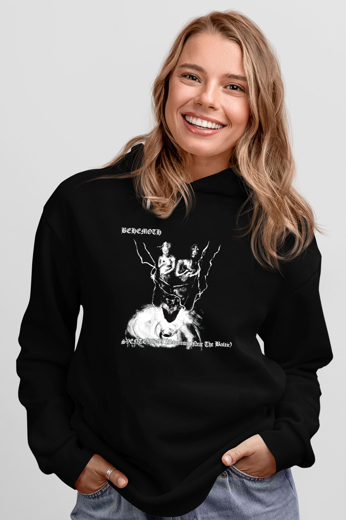 Behemoth Siyah Unisex Kapüşonlu Sweatshirt