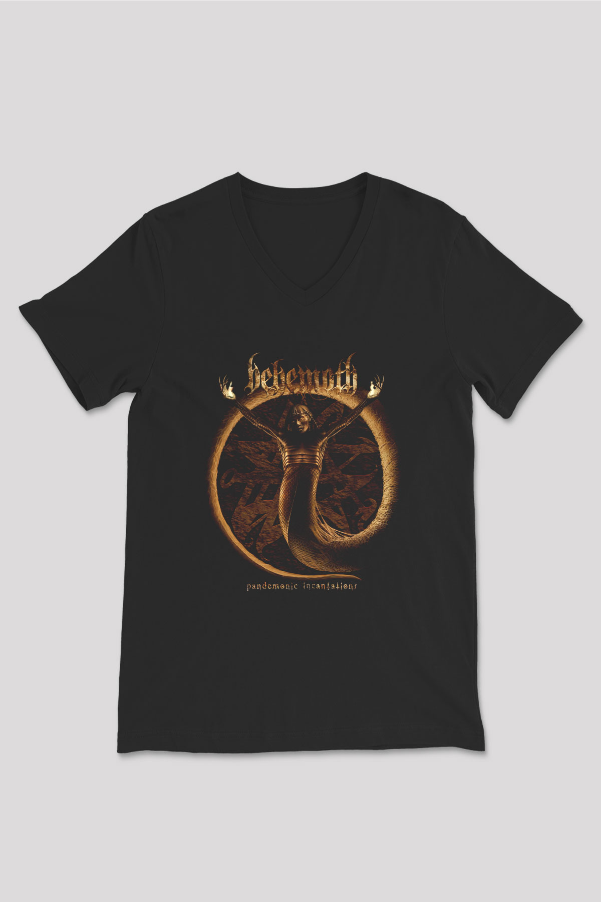 Behemoth Siyah Unisex V Yaka Tişört T-Shirt