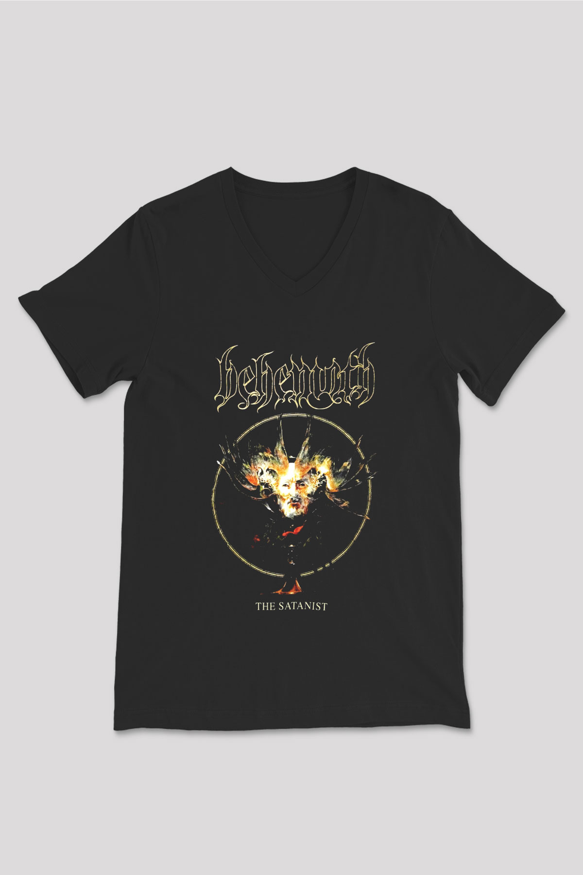 Behemoth Siyah Unisex V Yaka Tişört T-Shirt