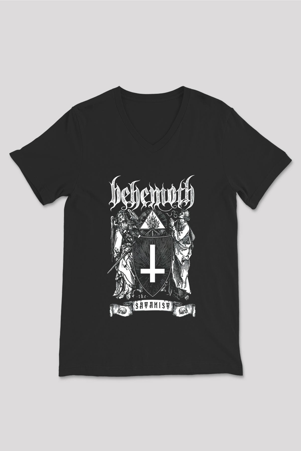 Behemoth Siyah Unisex V Yaka Tişört T-Shirt