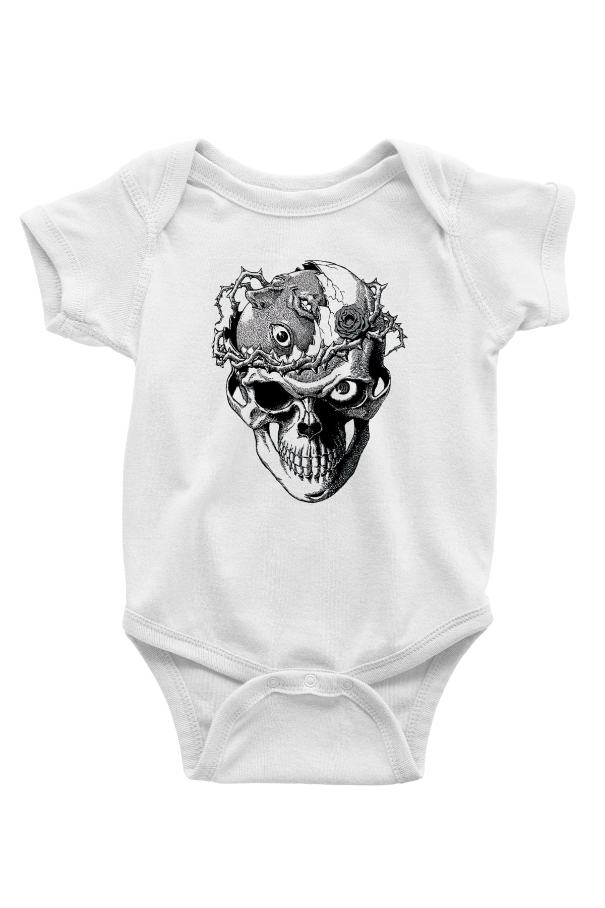 Beherit Baskılı Beyaz Unisex Bebek Body - Zıbın