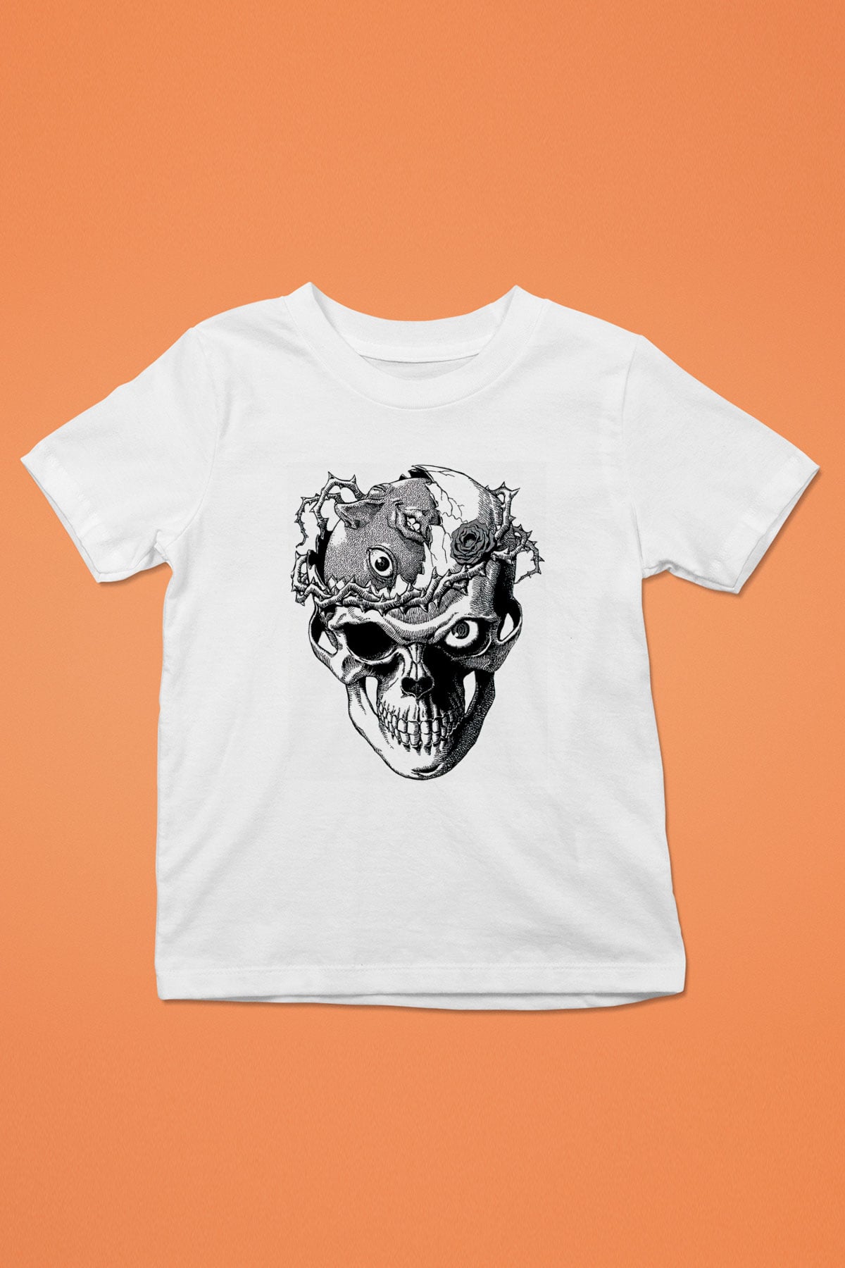 Beherit Baskılı Beyaz Unisex Beyaz Çocuk Tişört - Tshirt