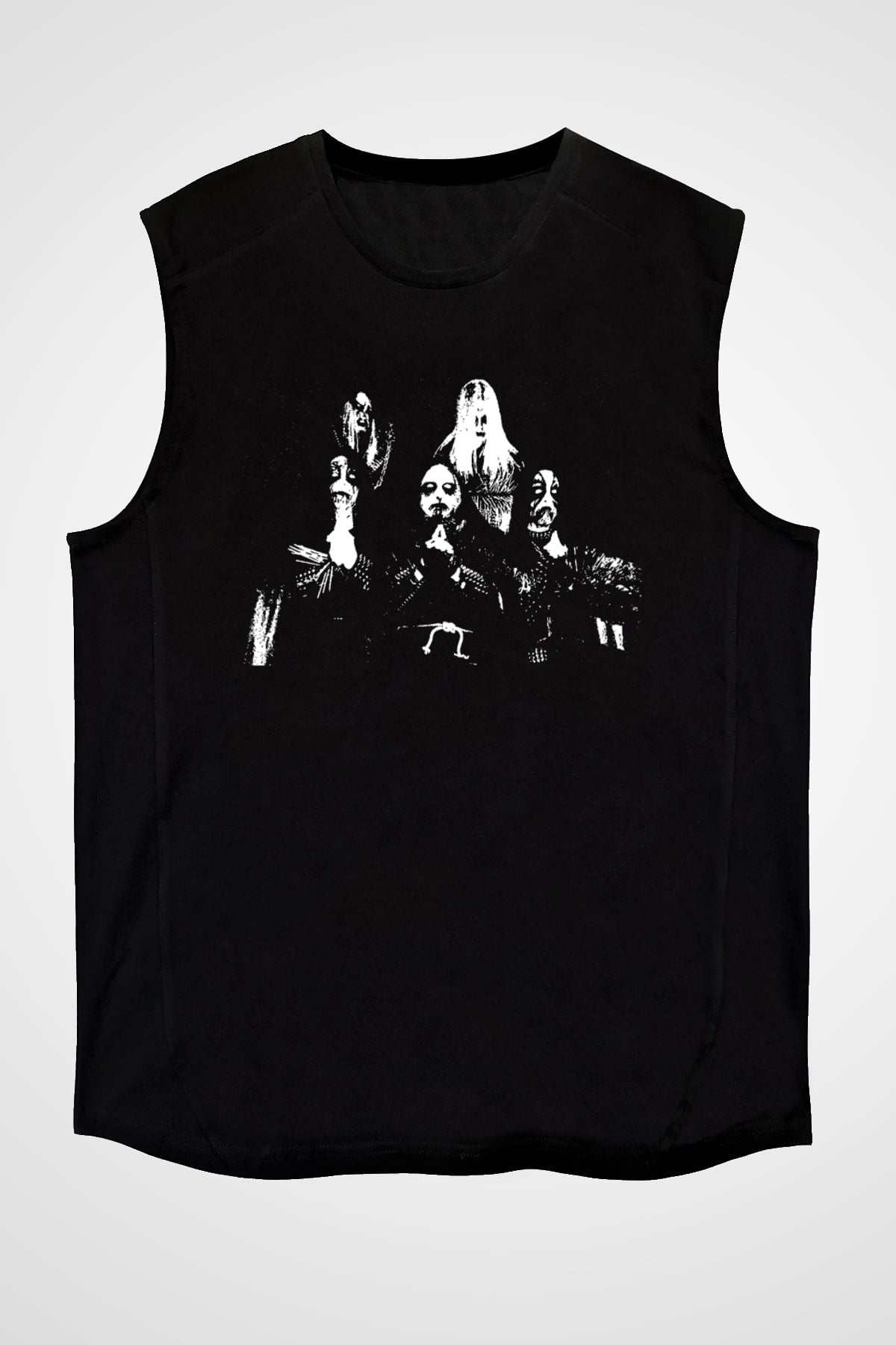 Behexen Baskılı Unisex Siyah Kolsuz Tişört - Tshirt
