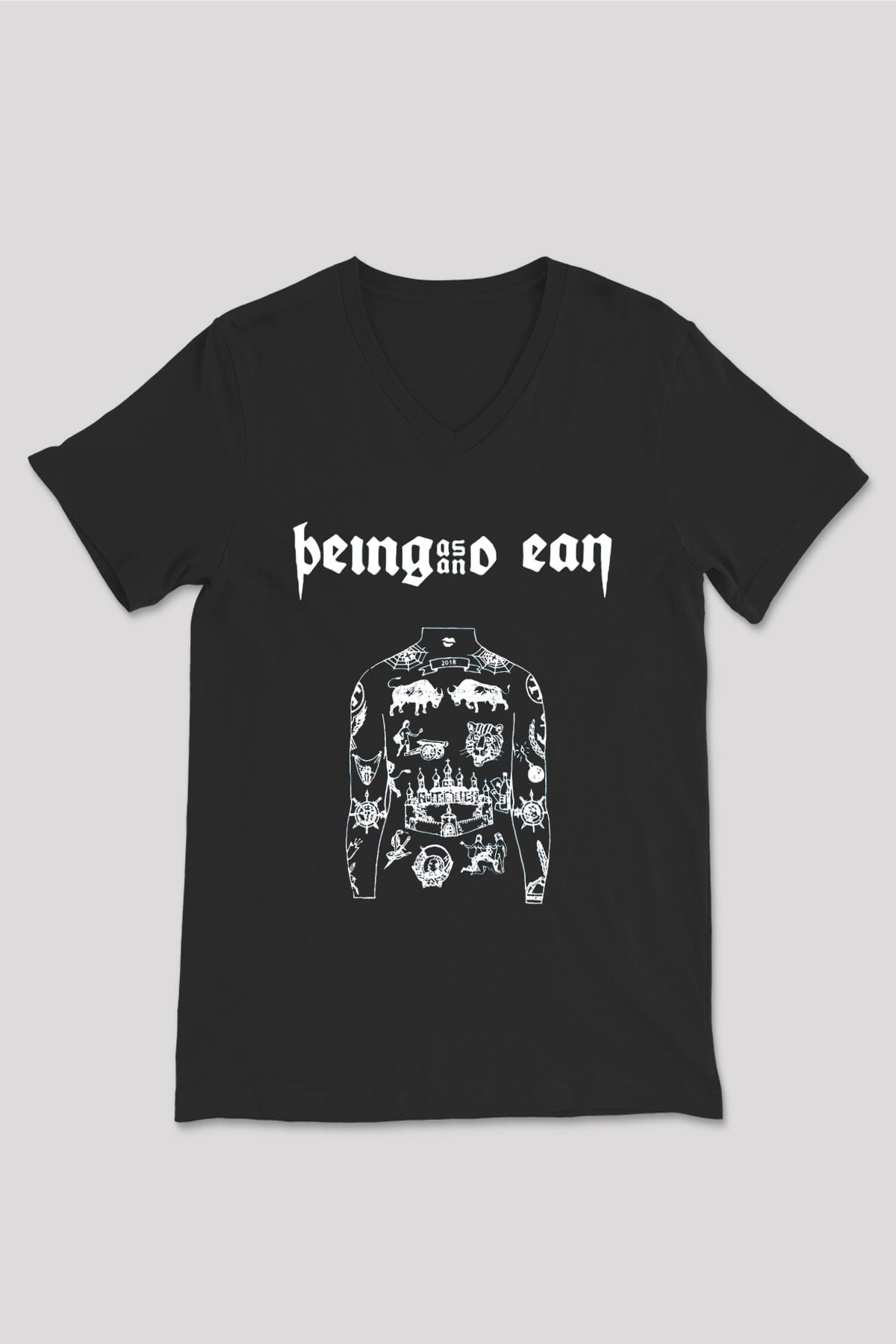 Being as an Ocean Siyah Unisex V Yaka Tişört