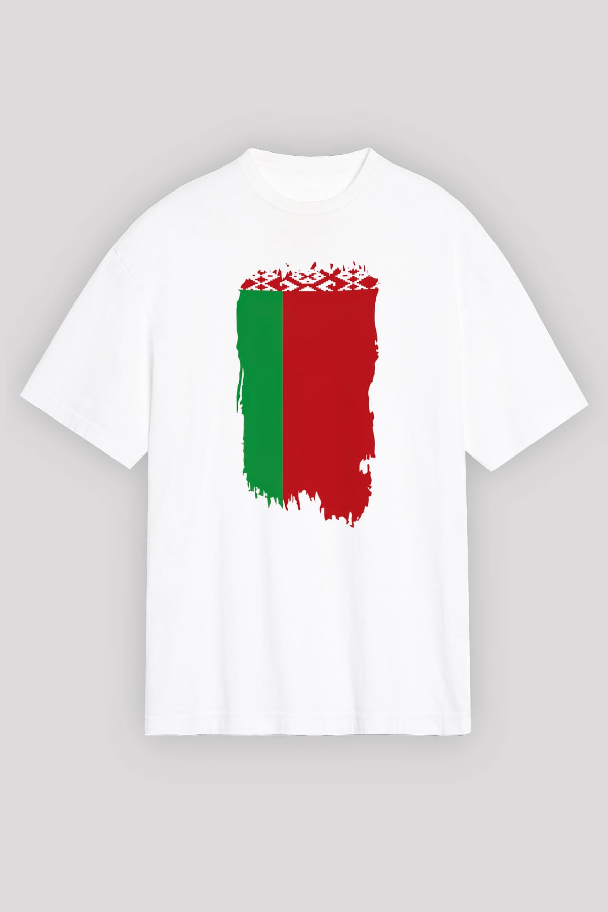 Belarus Beyaz Unisex Oversize Tişört T-Shirt