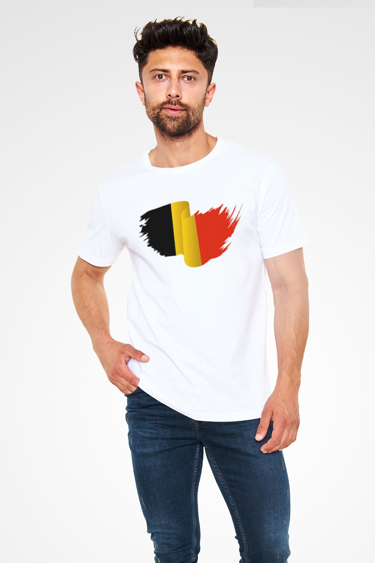 Belçika Beyaz Unisex Tişört T-Shirt - TişörtFabrikası