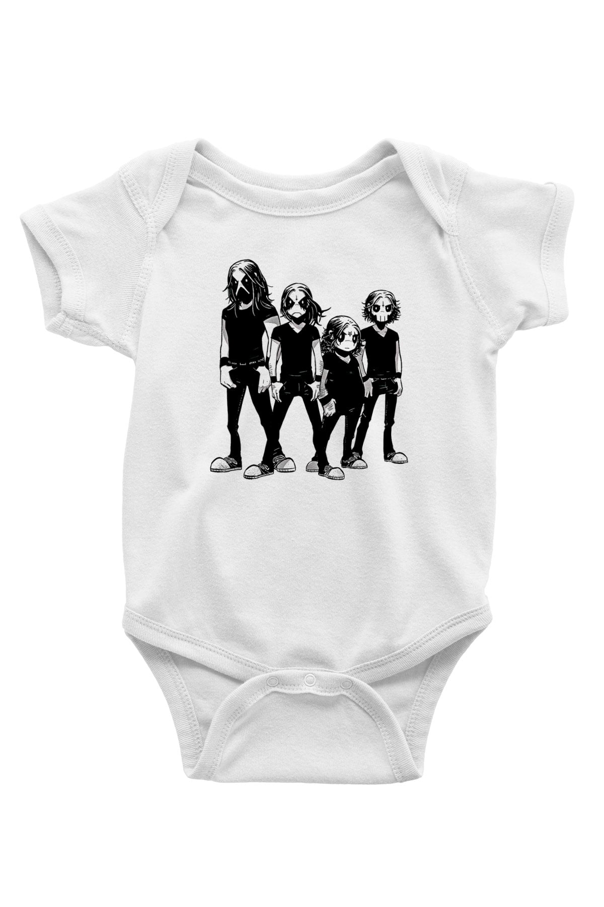 Belzebubs Baskılı Beyaz Unisex Bebek Body - Zıbın