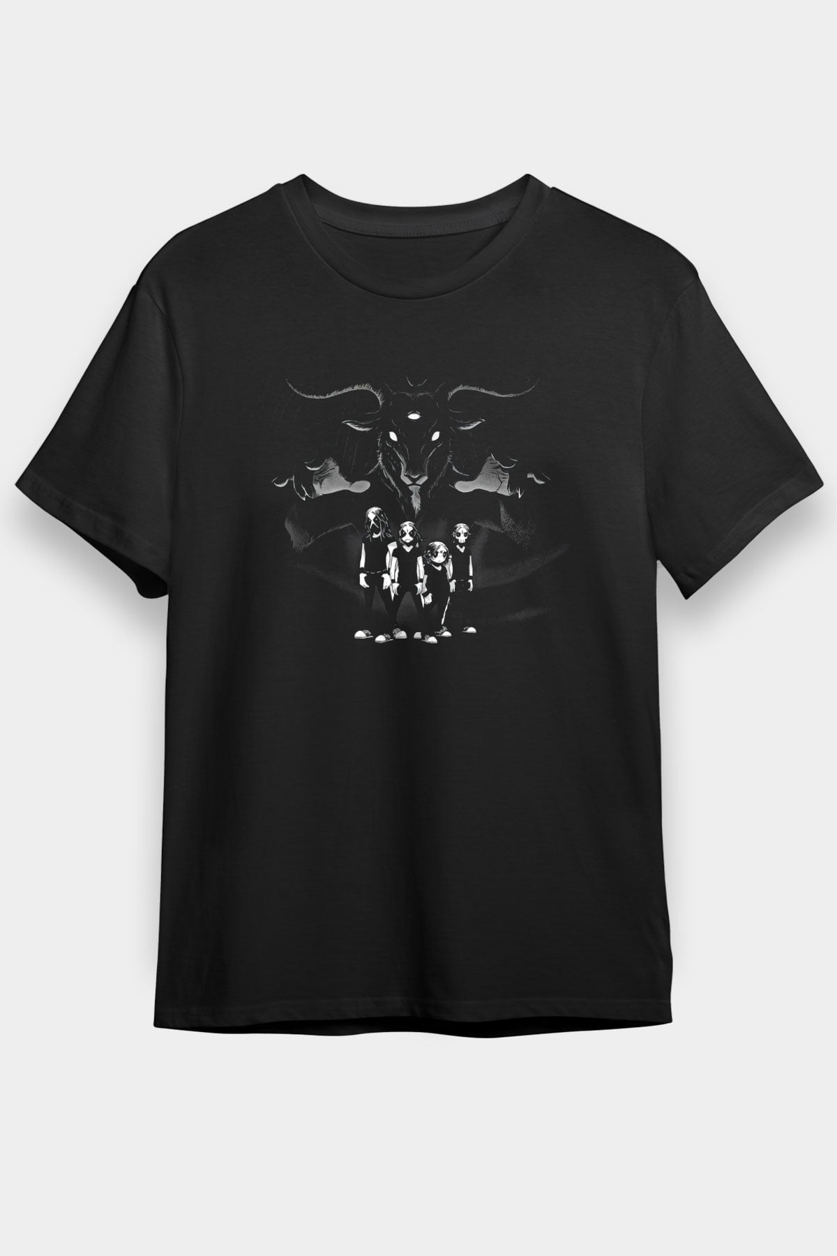 Belzebubs Baskılı Unisex Siyah Tişört - Tshirt