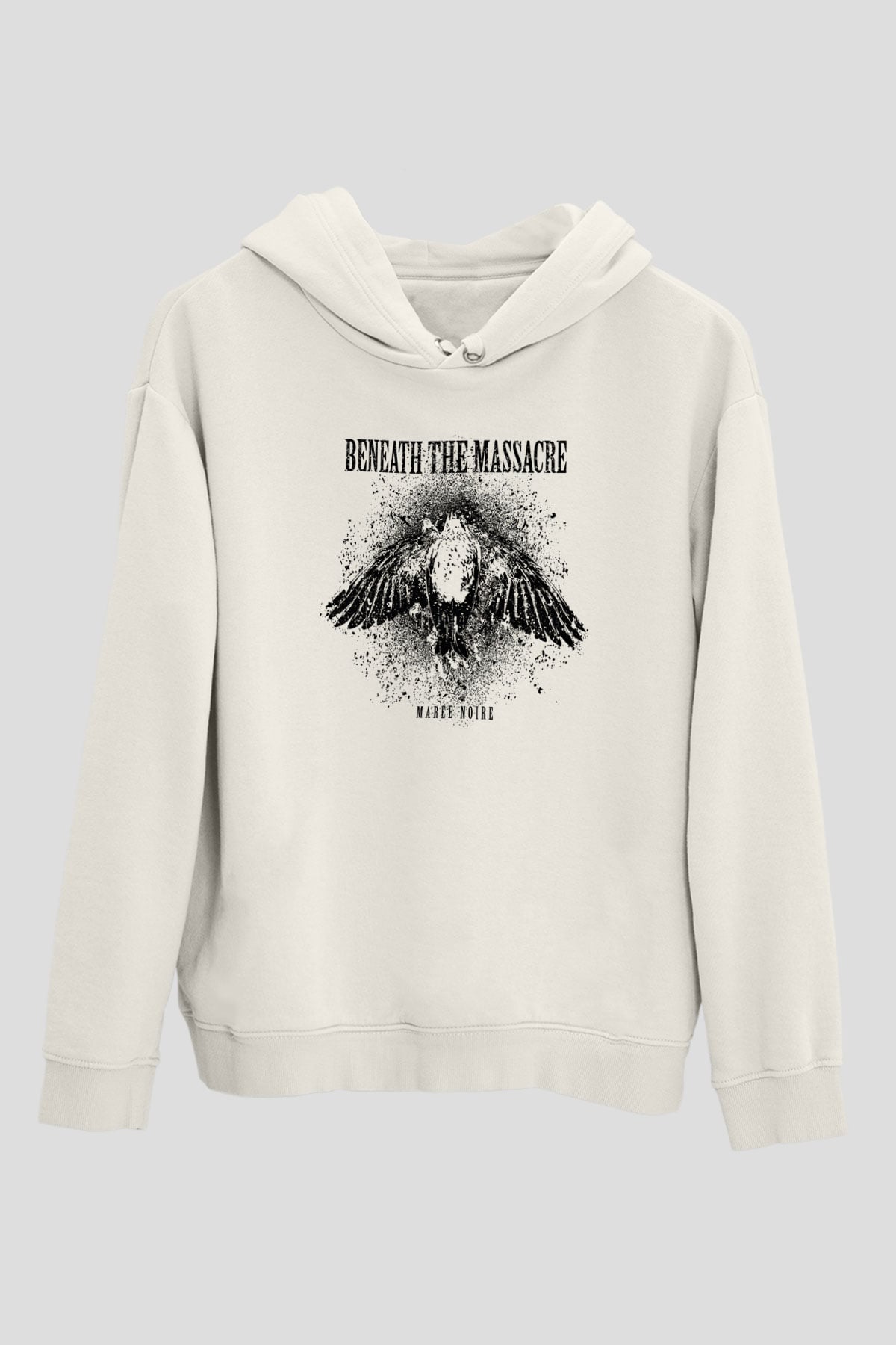 Beneath the Massacre Baskılı Unisex Beyaz Hoodie