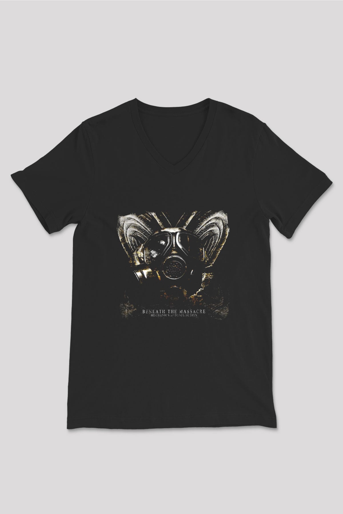 Beneath the Massacre Baskılı Unisex Siyah V Yaka Tişört