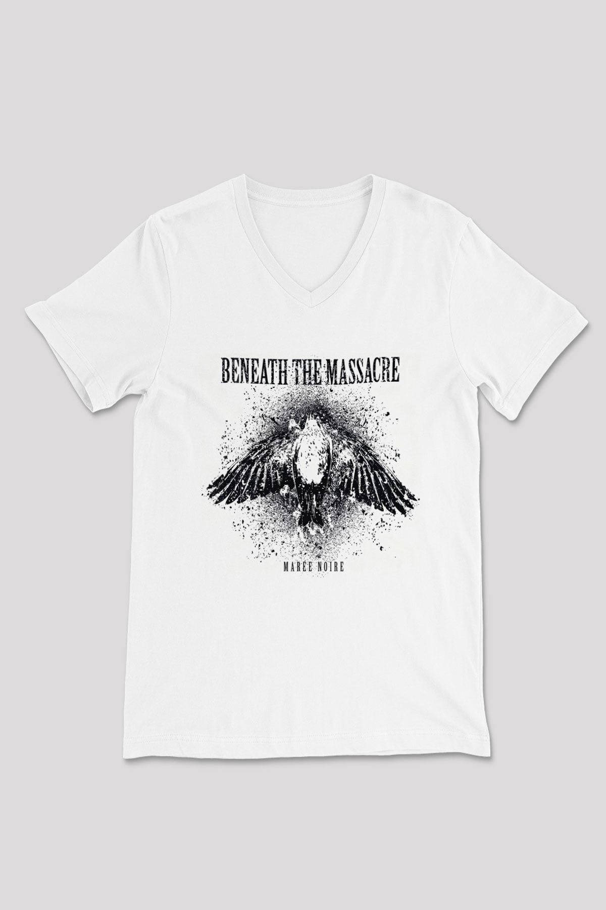 Beneath the Massacre Beyaz Unisex V Yaka Tişört