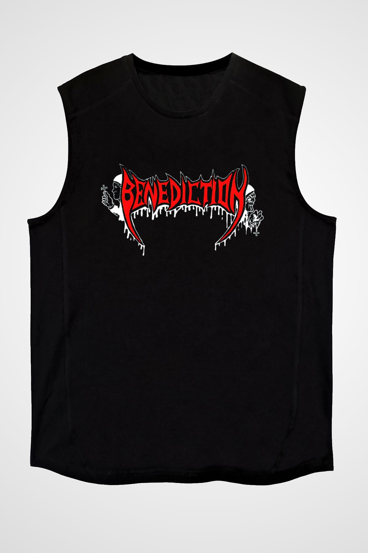Benediction Siyah Unisex Kolsuz Tişört