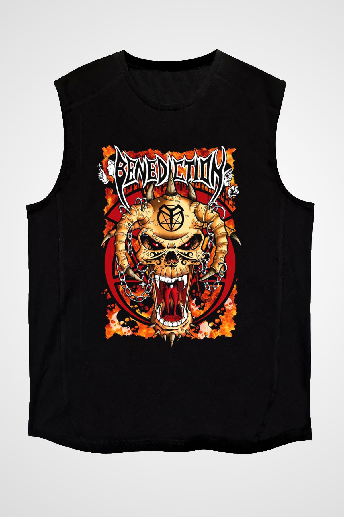 Benediction Siyah Unisex Kolsuz Tişört